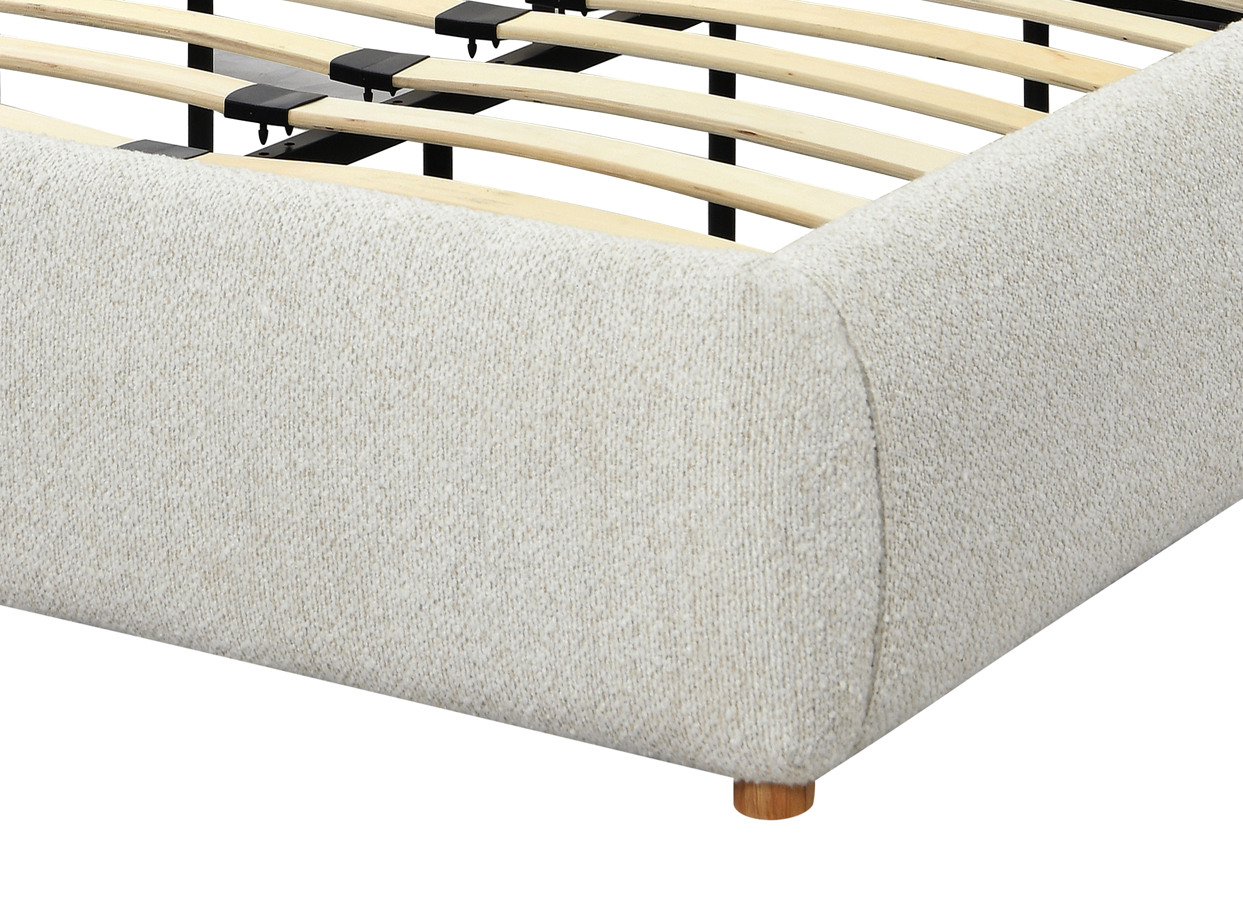 Lit double effet peau de mouton blanc écru PAMELA 180 x 200 cm