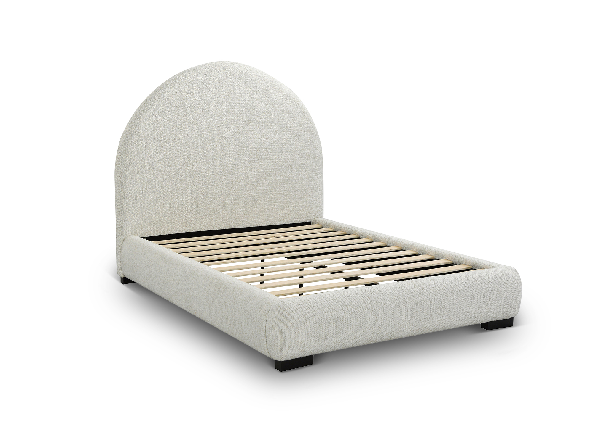 Lit double effet peau de mouton blanc écru NAMY 140 x 190 cm