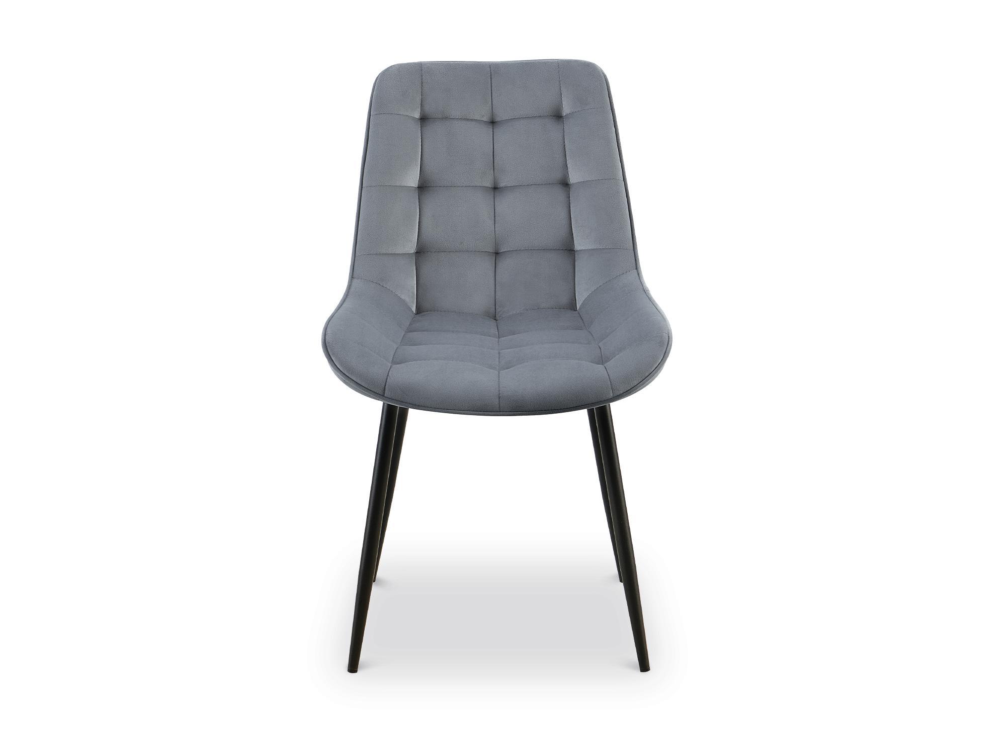 Lot de 4 chaises capitonnées en velours gris SOREN