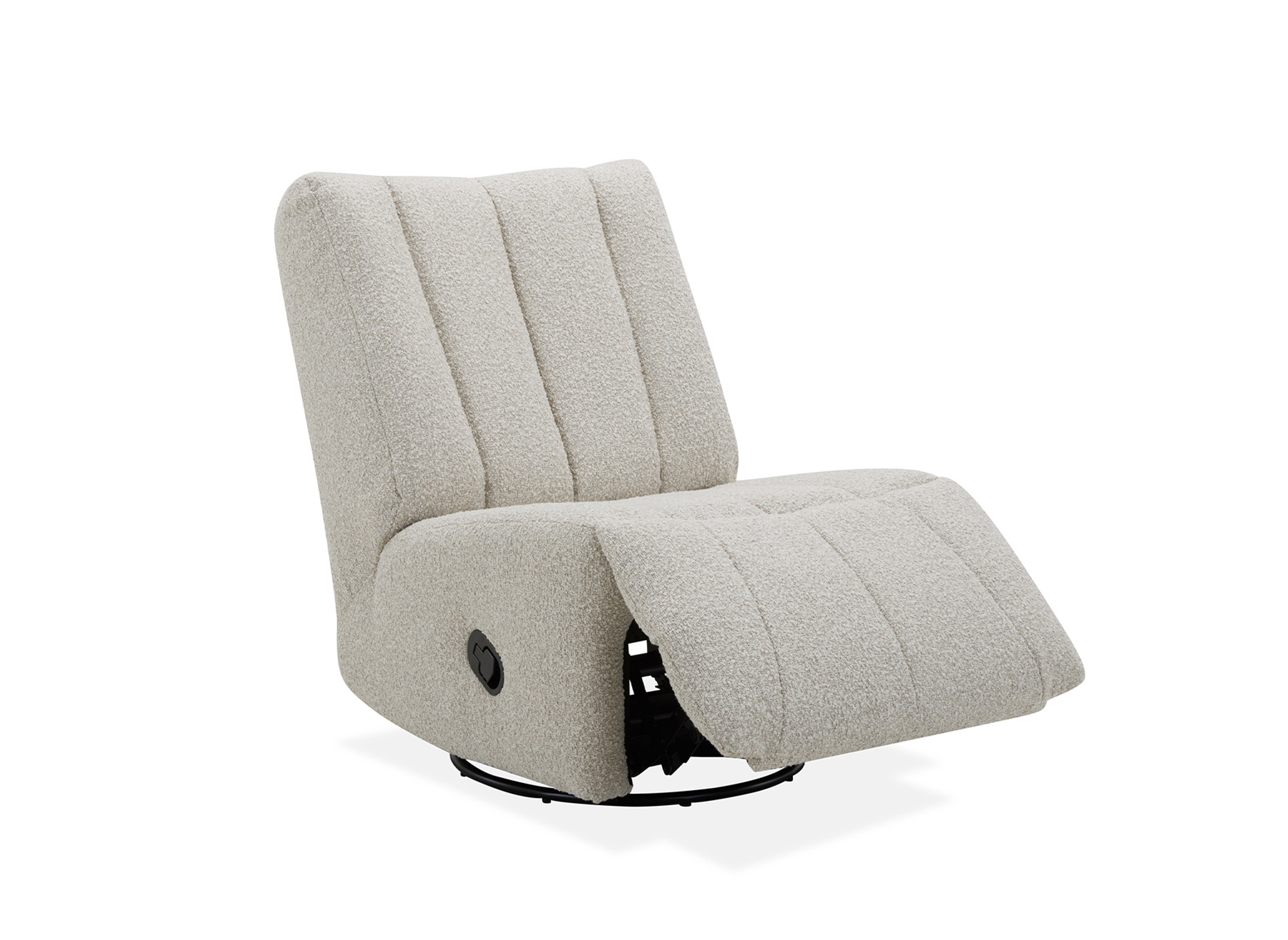 Fauteuil relax pivotant à commande manuelle effet peau de mouton beige TILIO