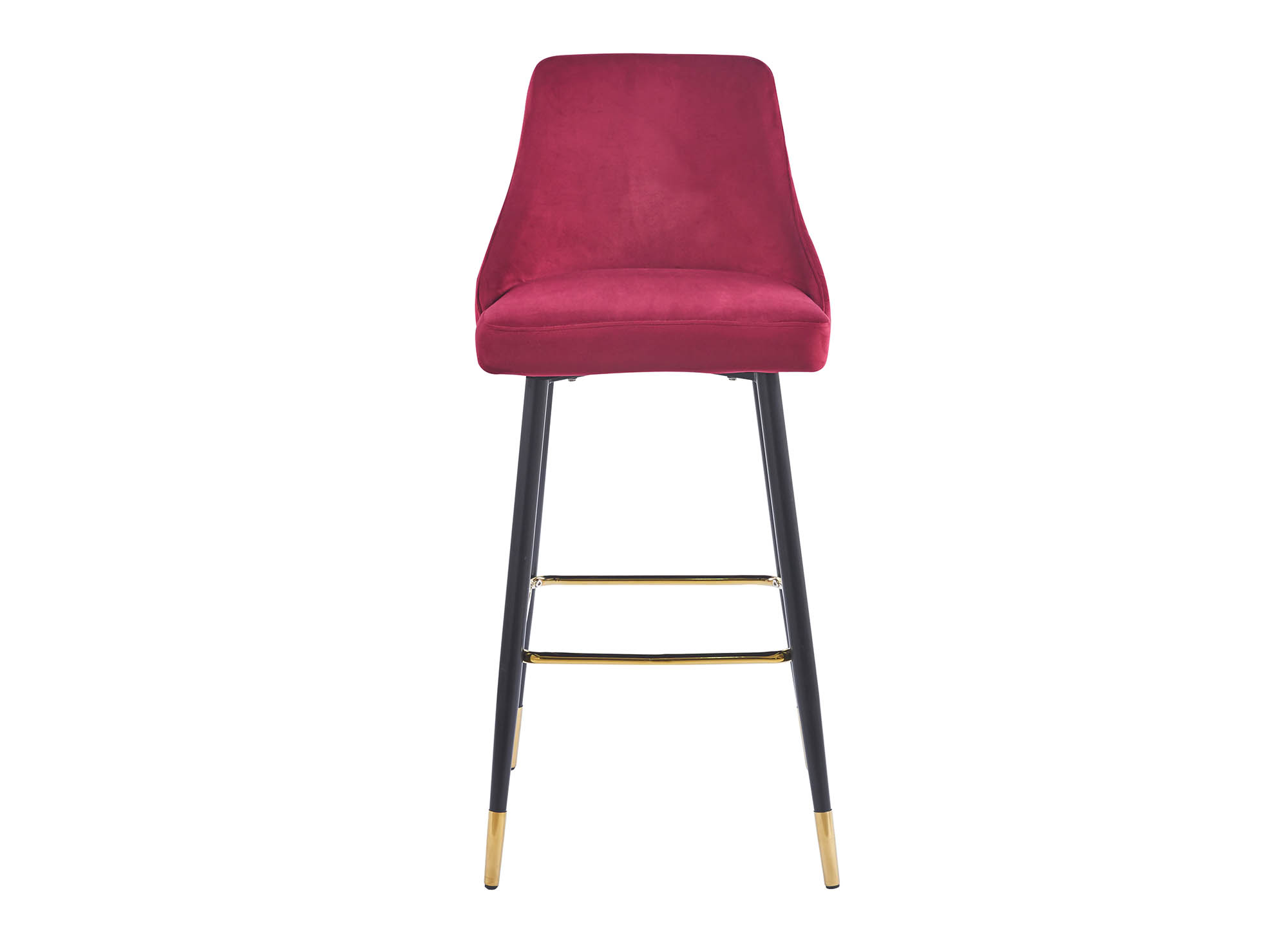 Lot de 2 tabourets de bar en velours rouge bordeaux DORINA