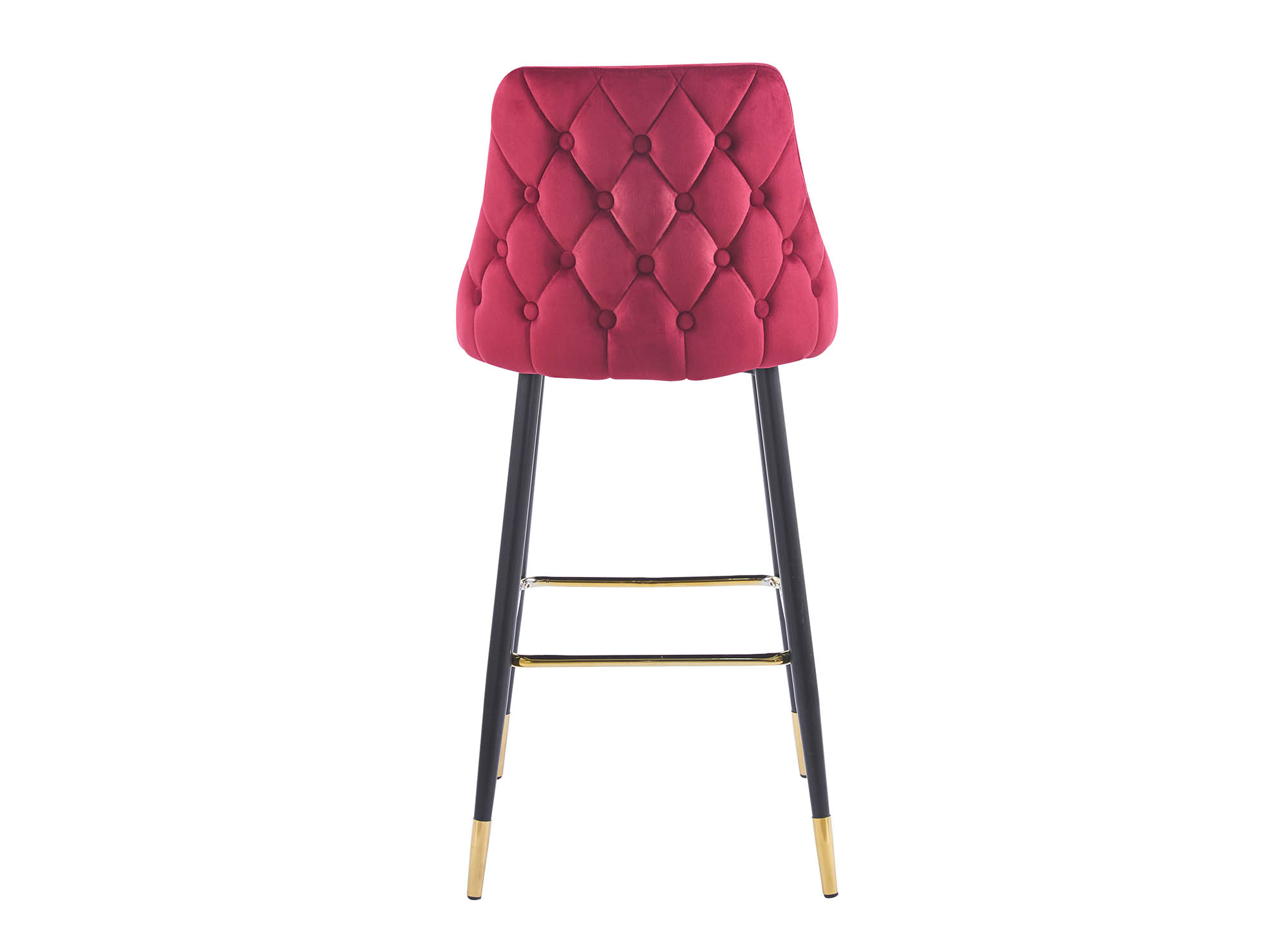 Lot de 2 tabourets de bar en velours rouge bordeaux DORINA