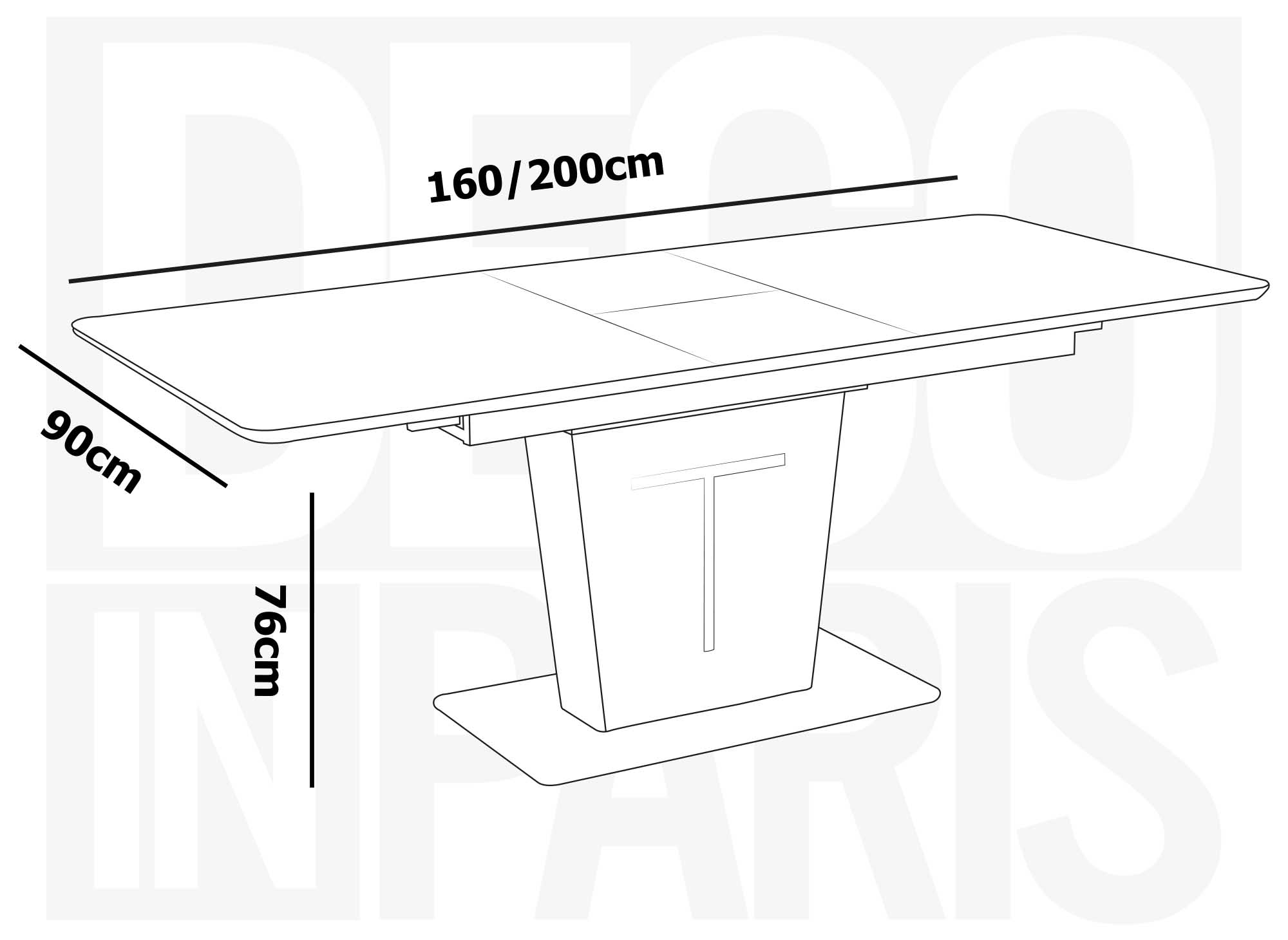 Table à manger rectangulaire à rallonge design noir SULIA