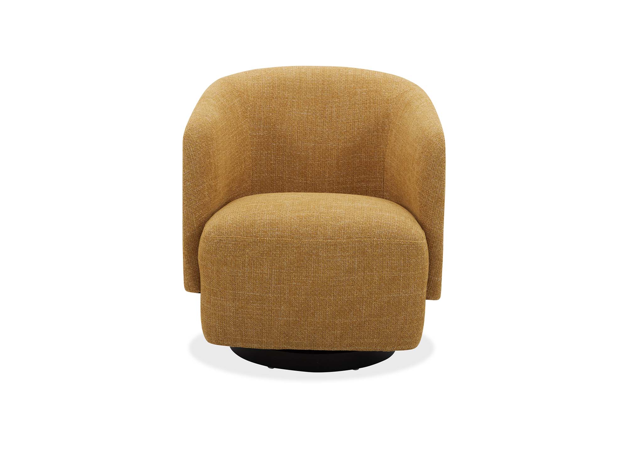 Fauteuil pivotant en tissu jaune MATHIS
