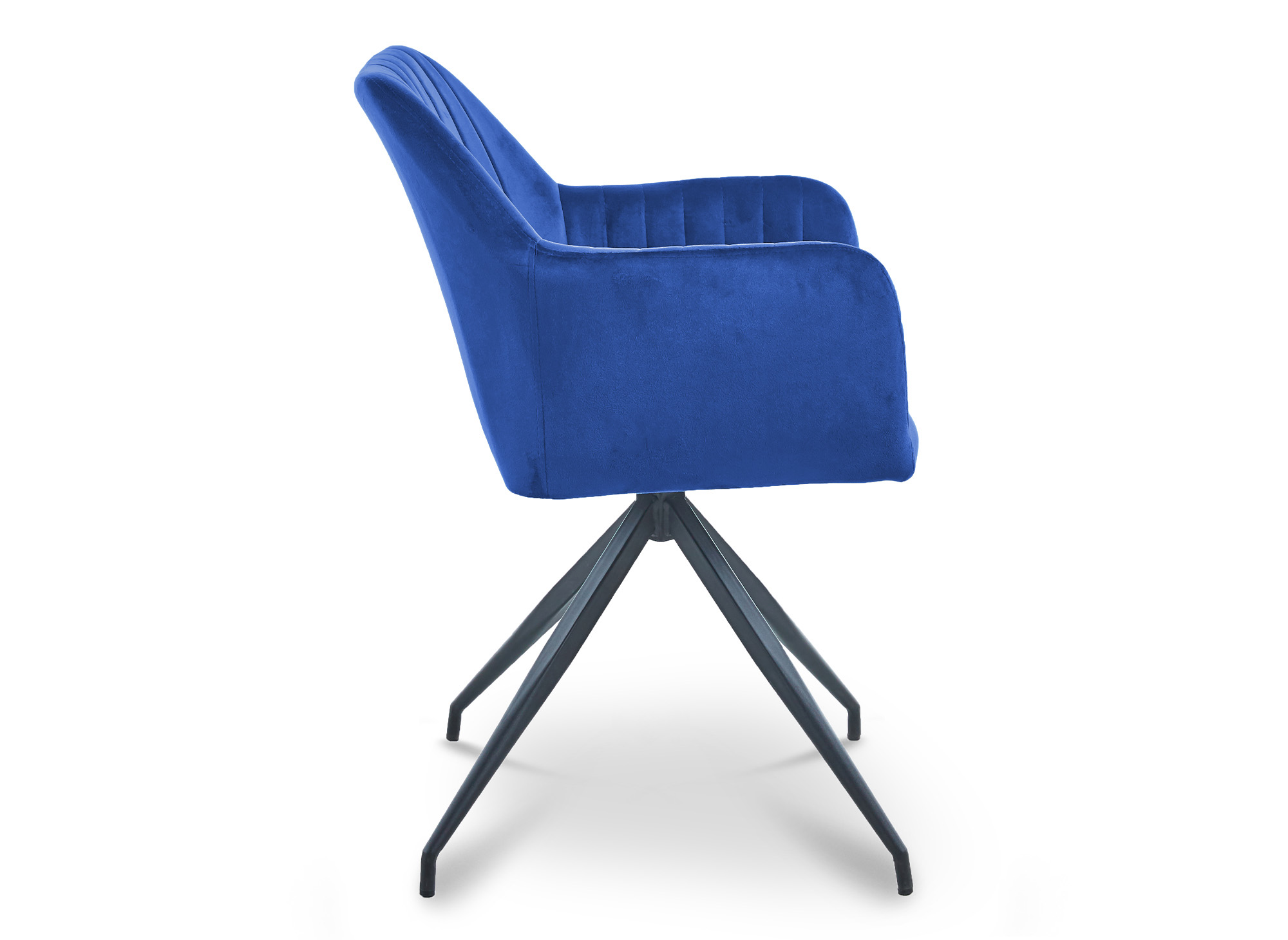 Lot de 2 chaises en velours bleu pieds en métal noir RATUS