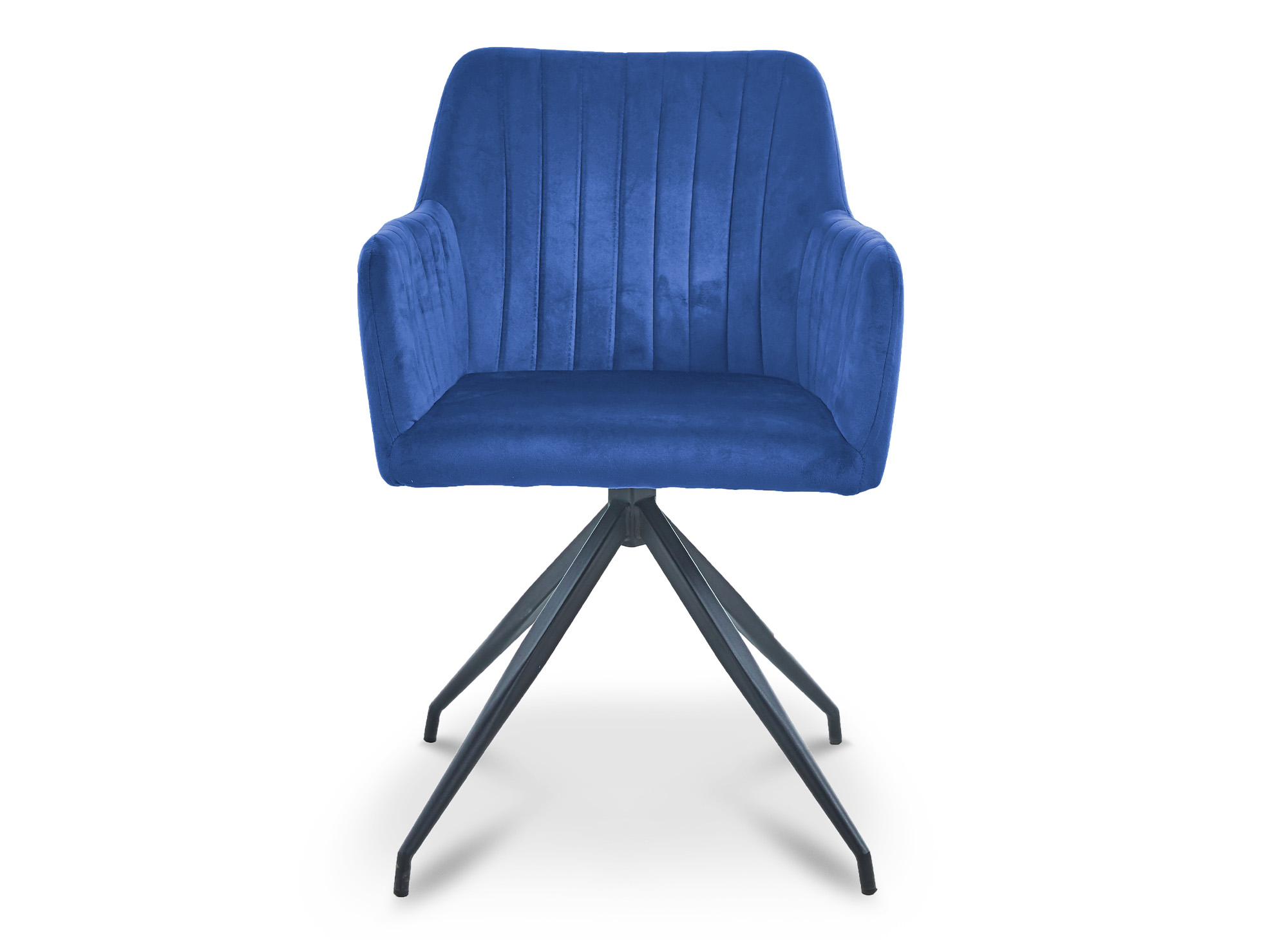 Lot de 2 chaises en velours bleu pieds en métal noir RATUS