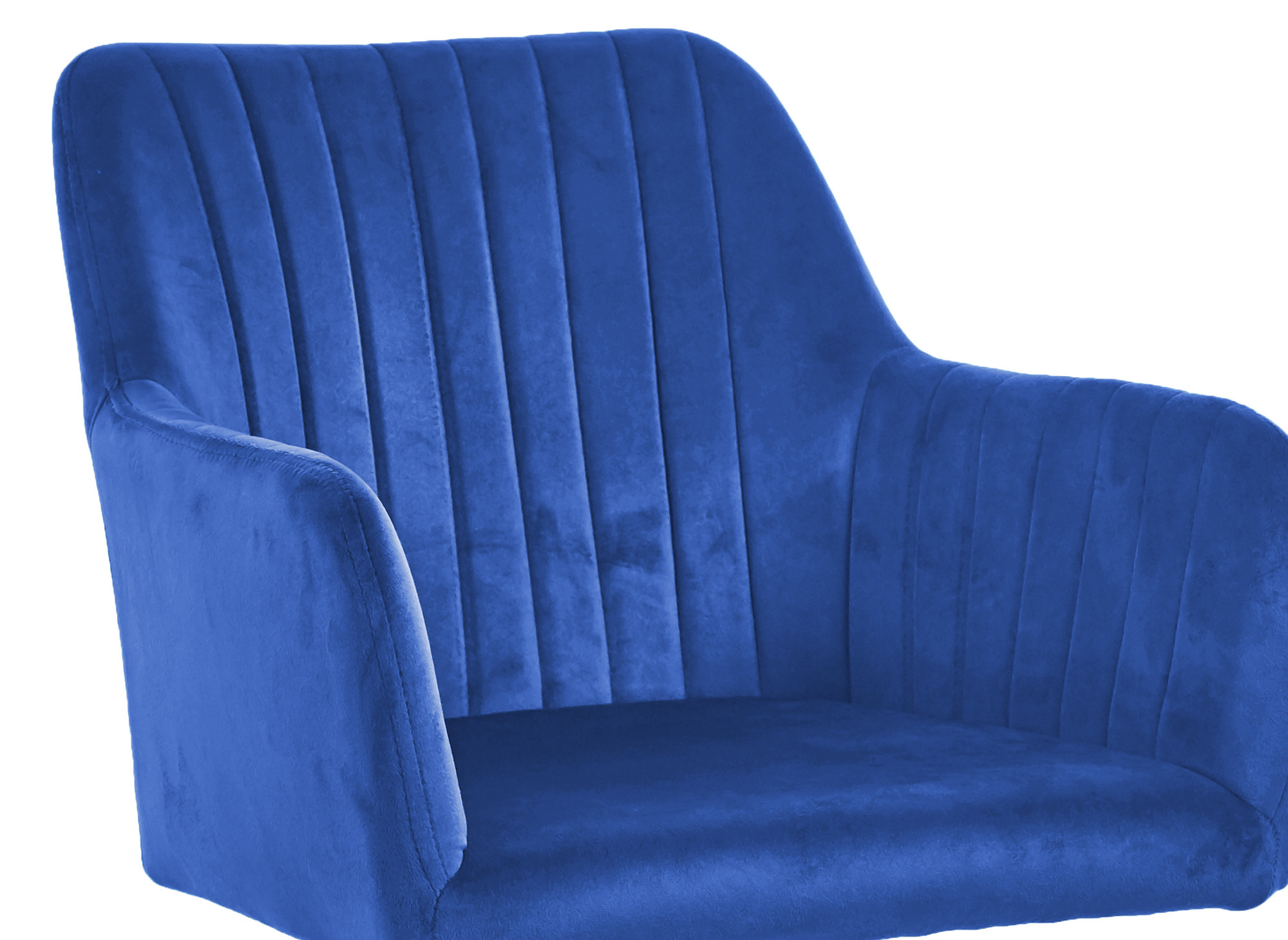 Lot de 2 chaises en velours bleu pieds en métal noir RATUS