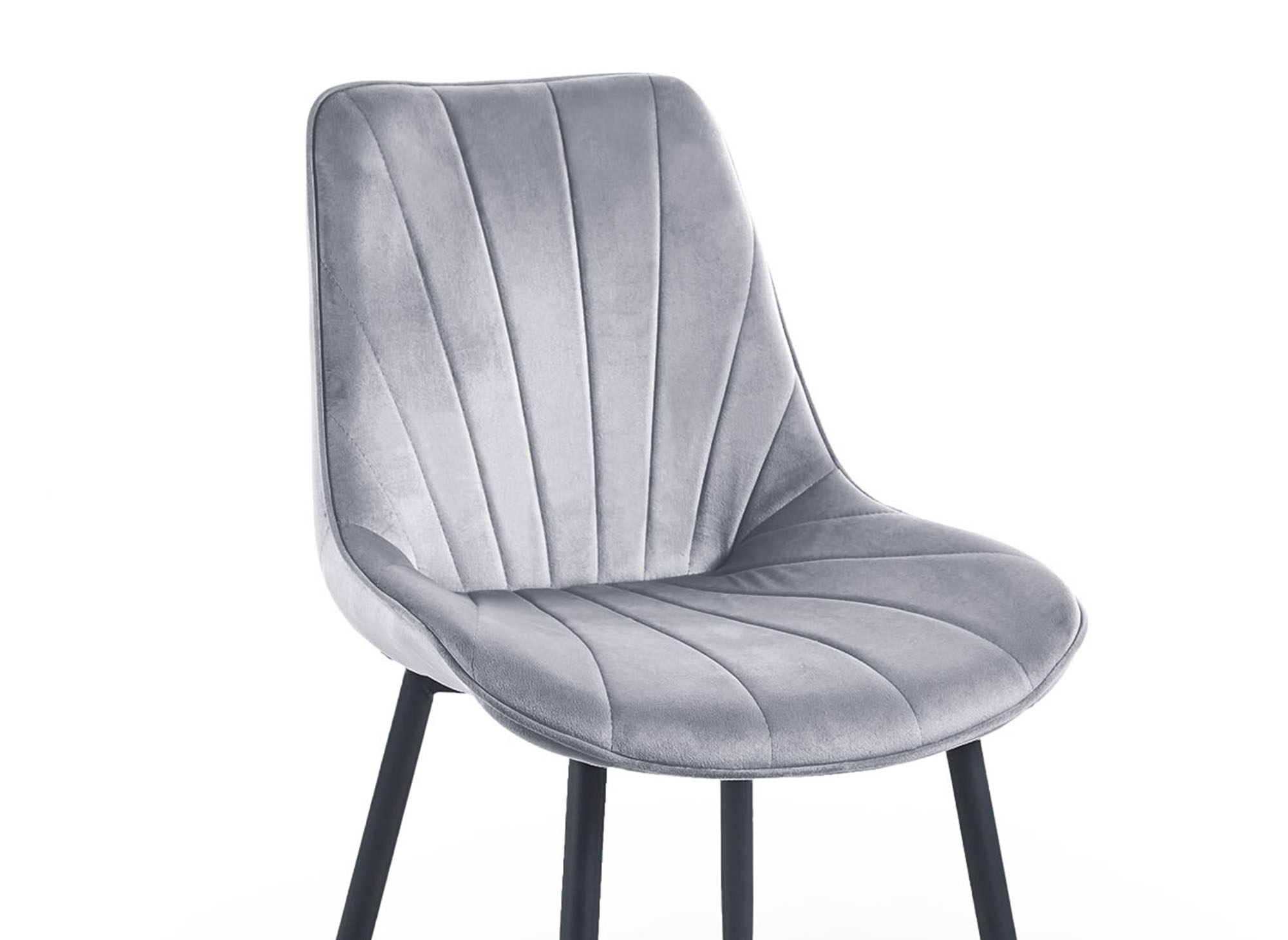 Lot de 4 chaises design en velours gris ELOVA