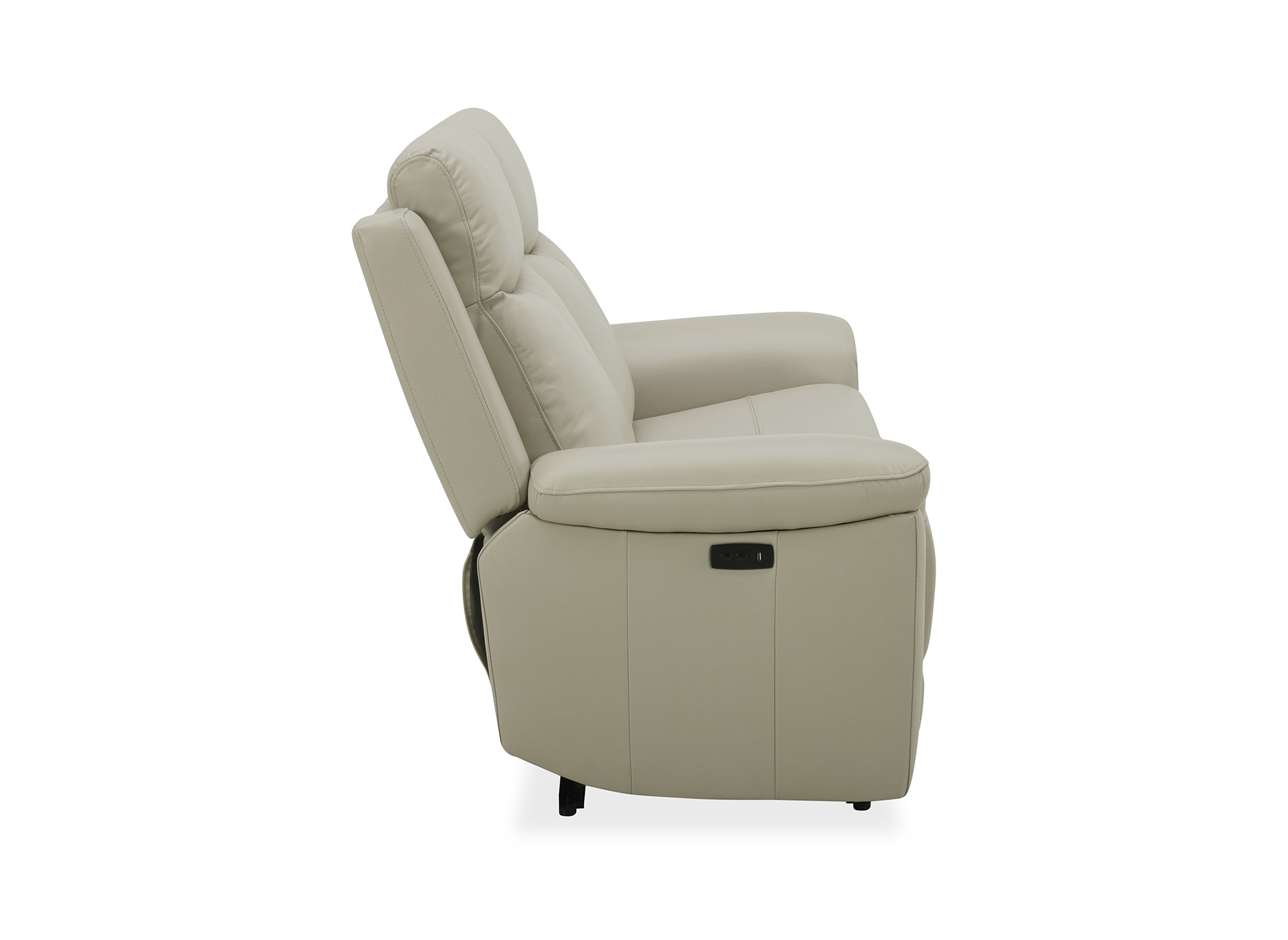 Canapé 2 places relax électrique en cuir beige ERNEST