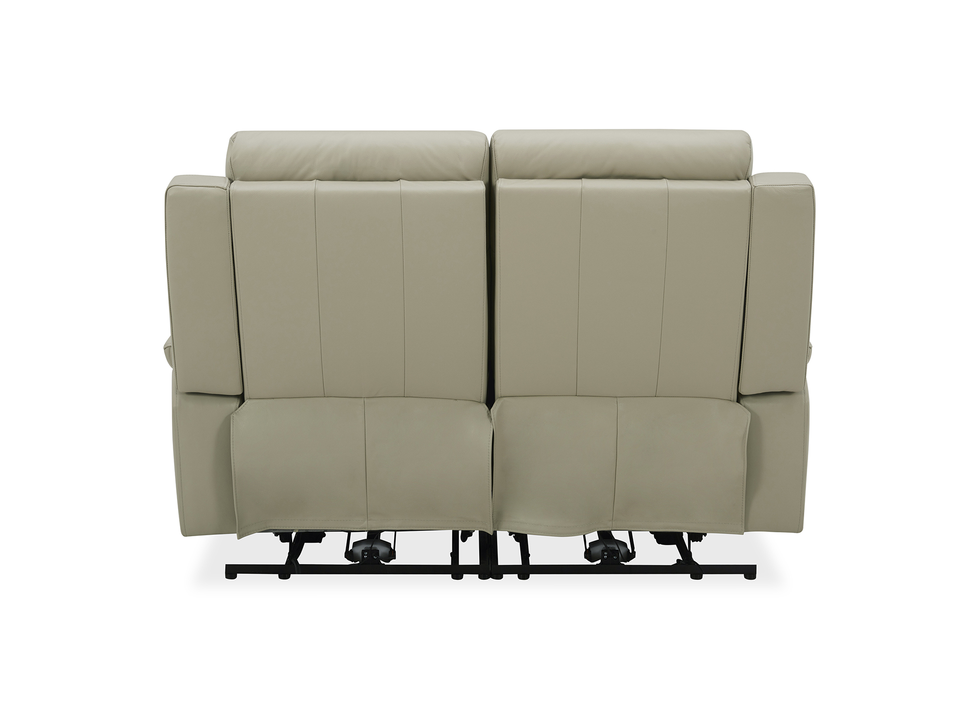 Canapé 2 places relax électrique en cuir beige ERNEST
