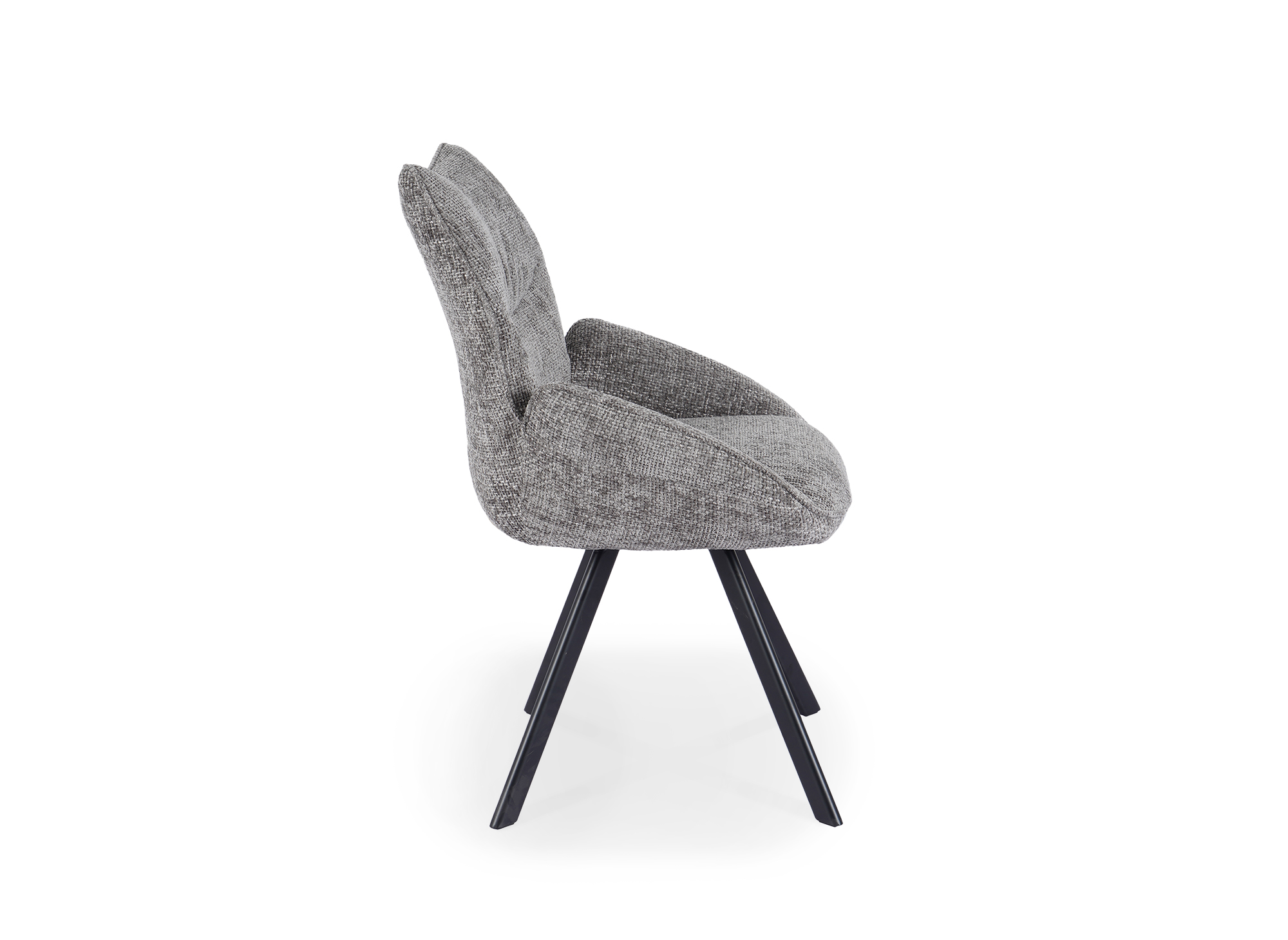 Chaise pivotante avec accoudoirs en tissu gris TALIA