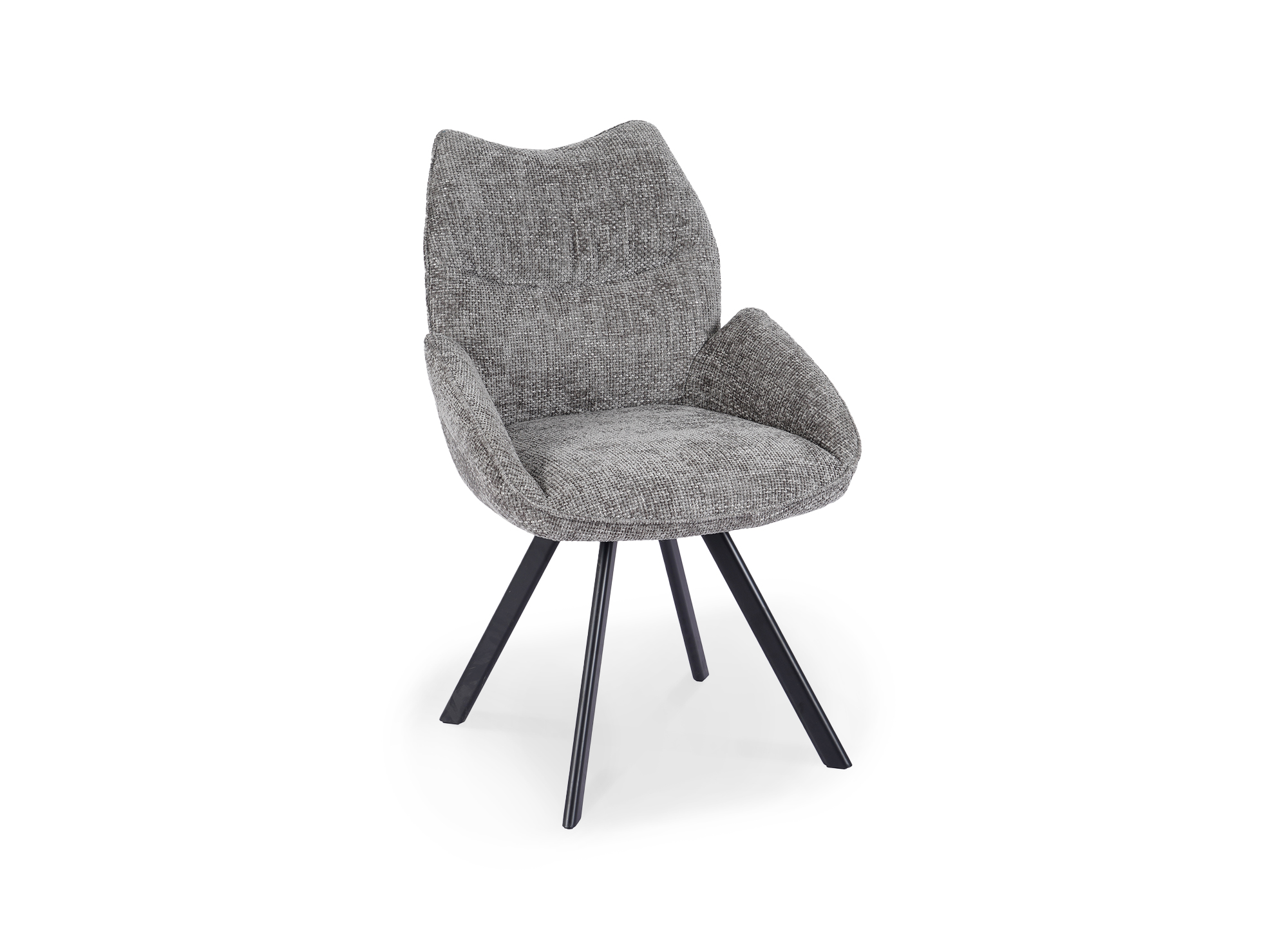 Chaise pivotante avec accoudoirs en tissu gris TALIA