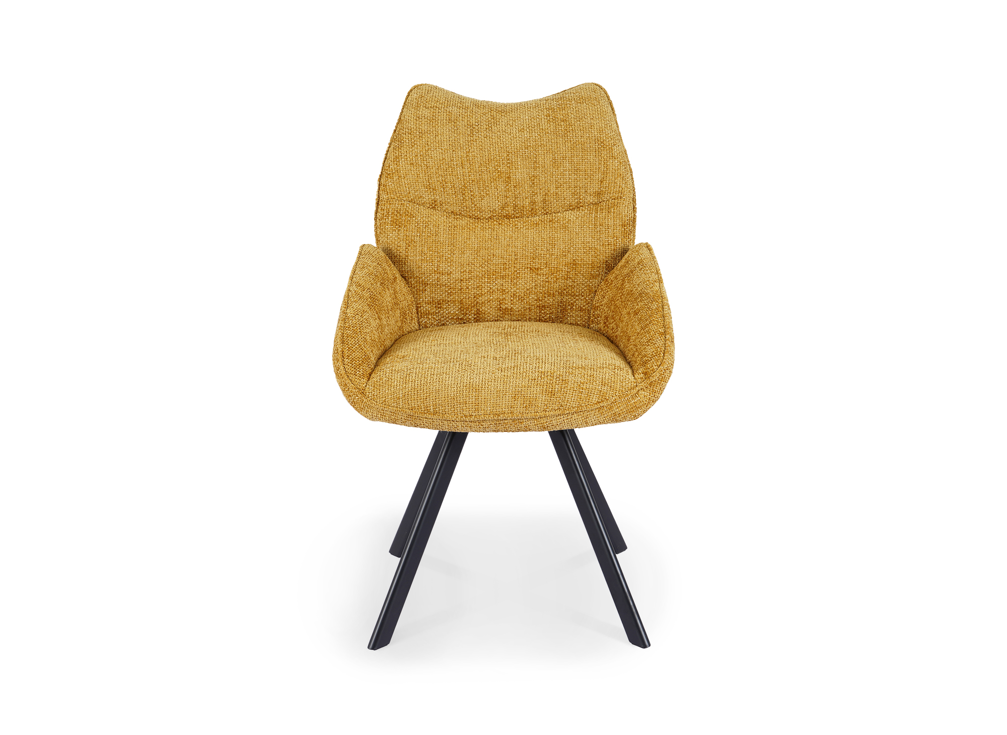 Chaise pivotante avec accoudoirs en tissu jaune TALIA