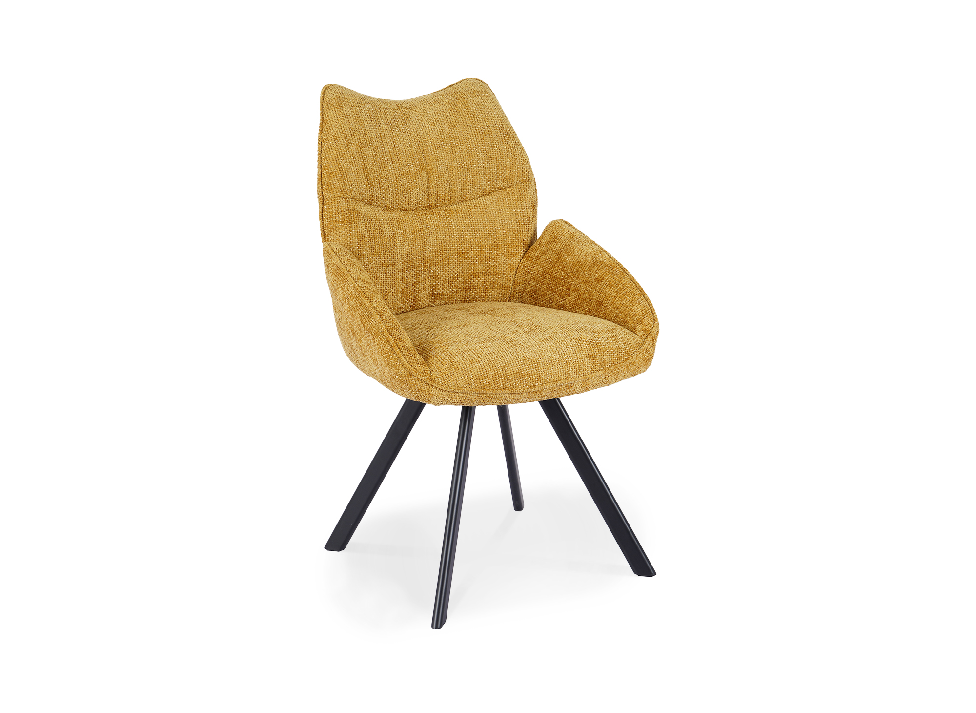 Chaise pivotante avec accoudoirs en tissu jaune TALIA