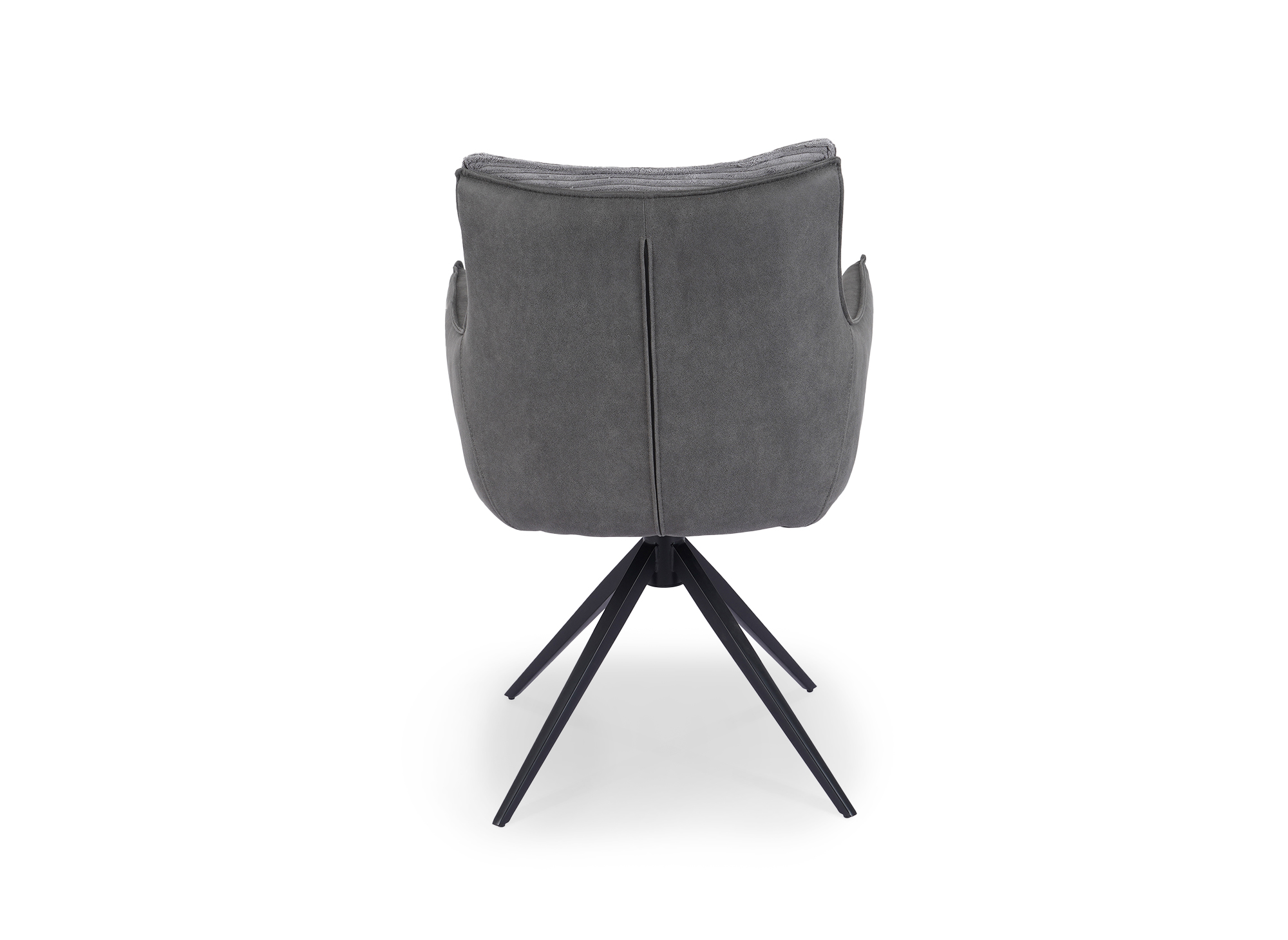 Chaise pivotante avec accoudoirs en velours gris NOALIE