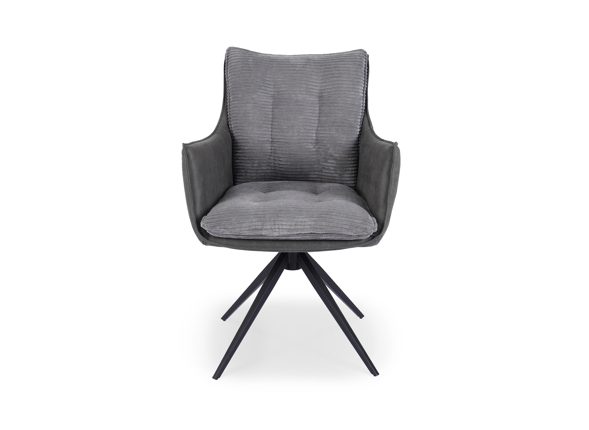 Chaise pivotante avec accoudoirs en velours gris NOALIE
