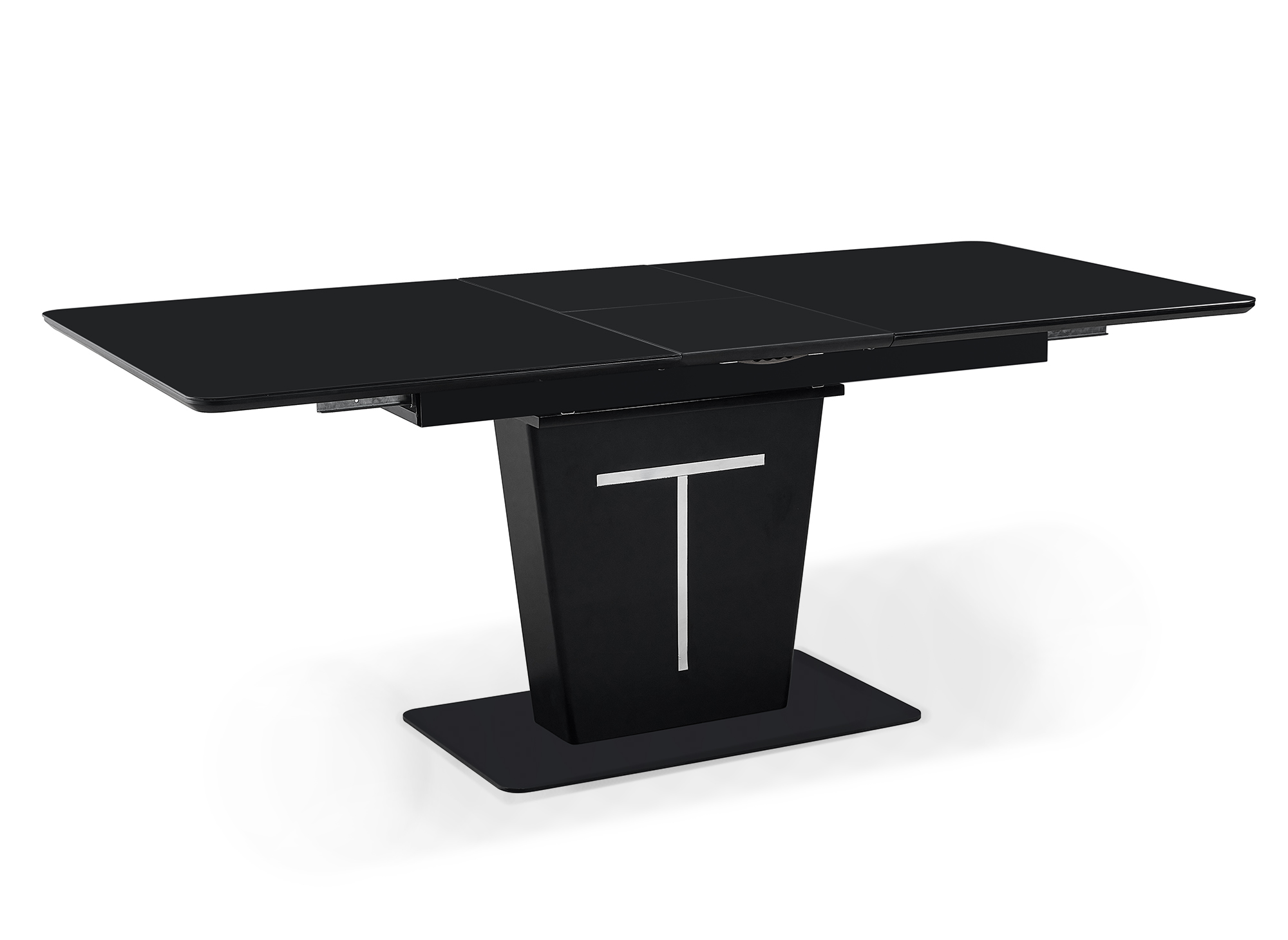 Table à manger rectangulaire à rallonge design noir SULIA
