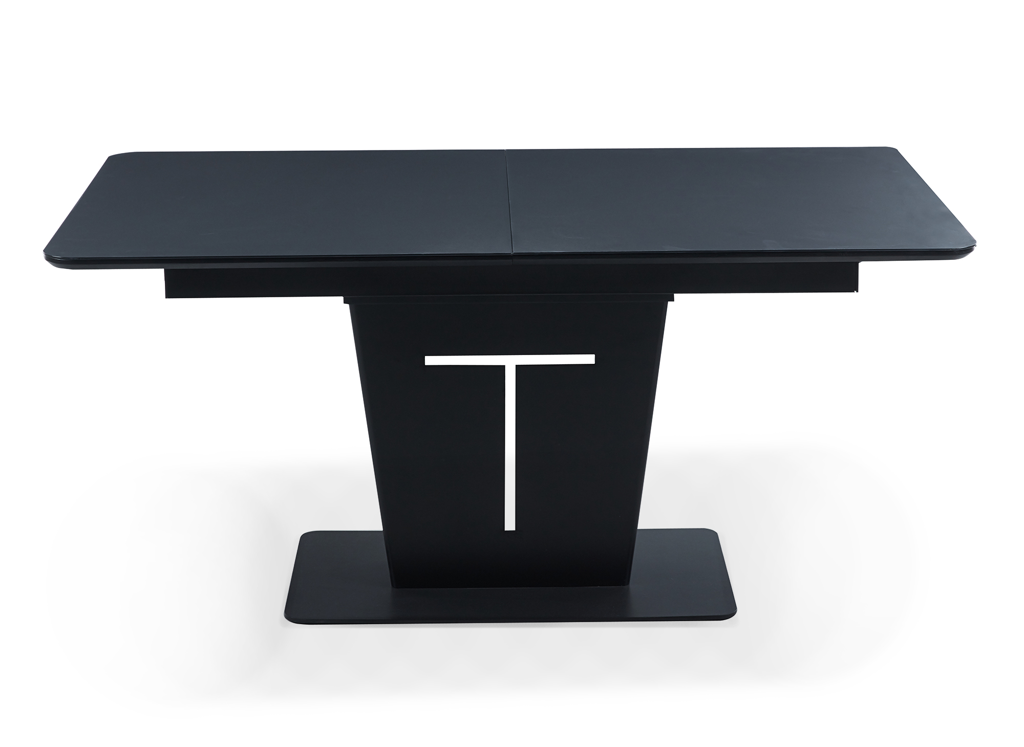 Table à manger rectangulaire à rallonge design noir SULIA