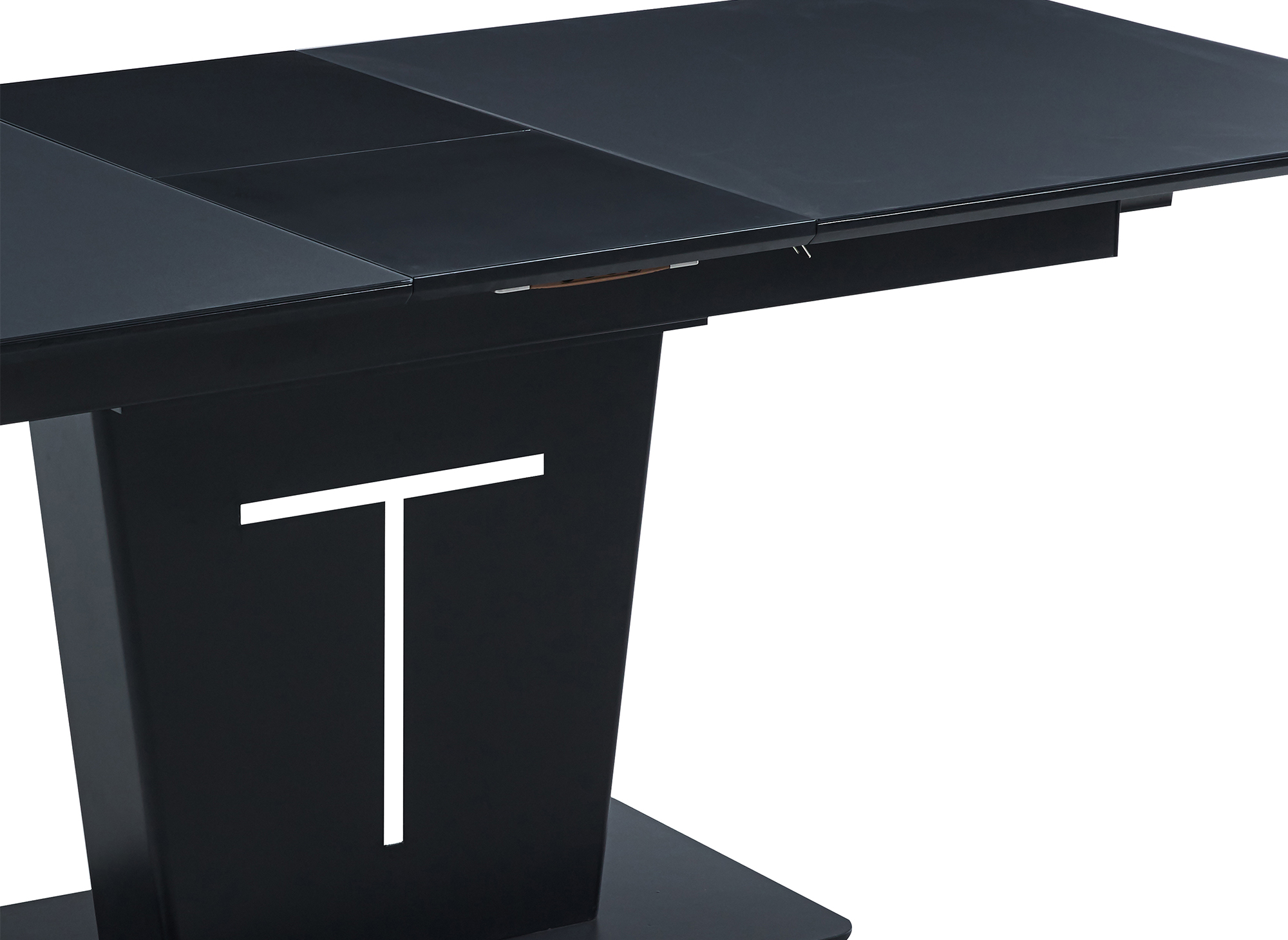 Table à manger rectangulaire à rallonge design noir SULIA