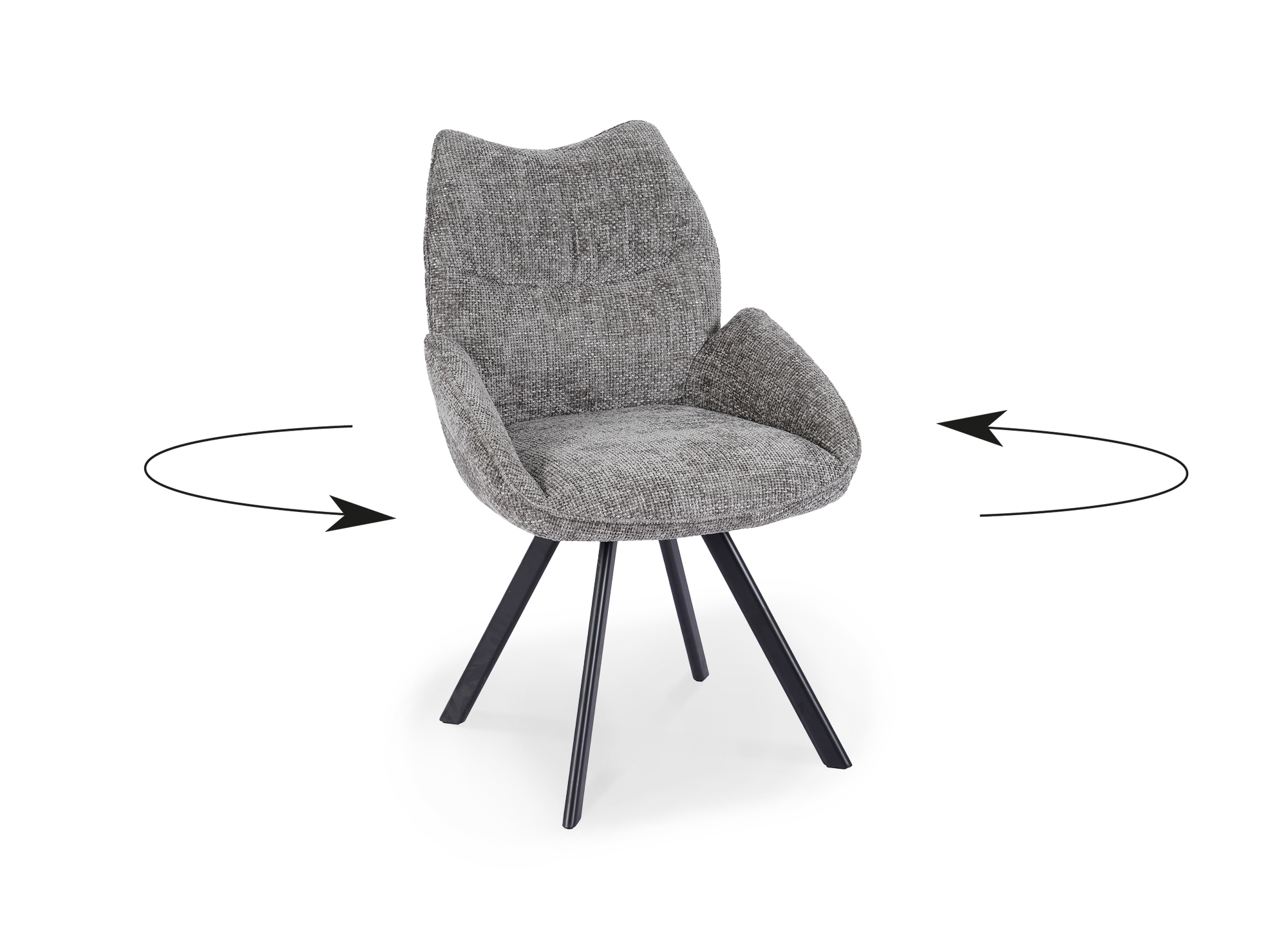 Chaise pivotante avec accoudoirs en tissu gris TALIA