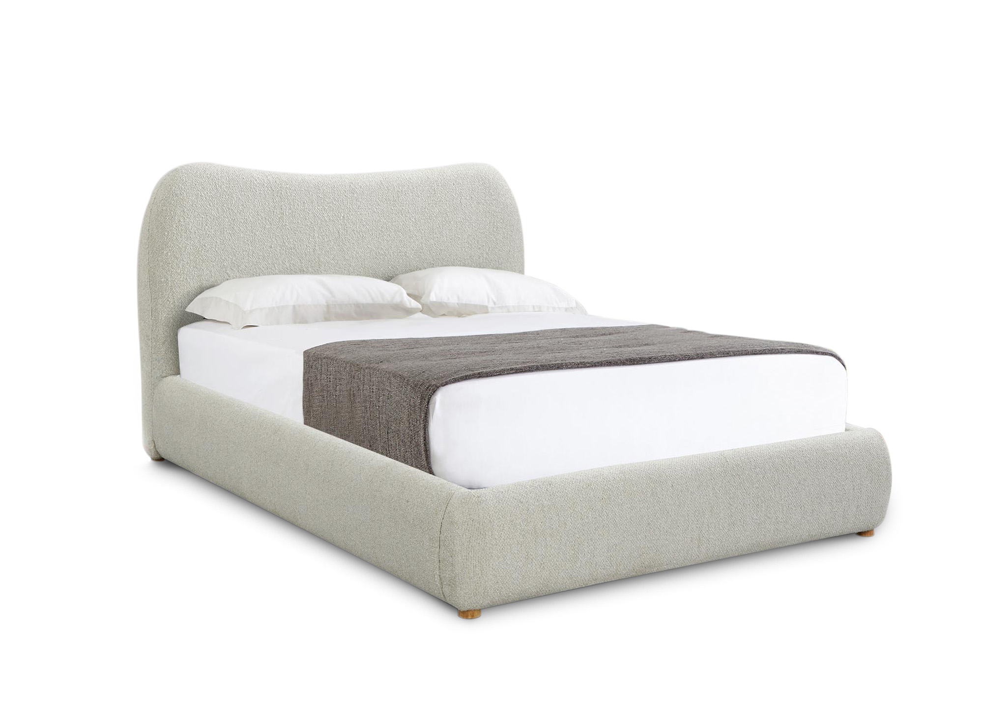 Lit double effet peau de mouton blanc écru PAMELA 180 x 200 cm