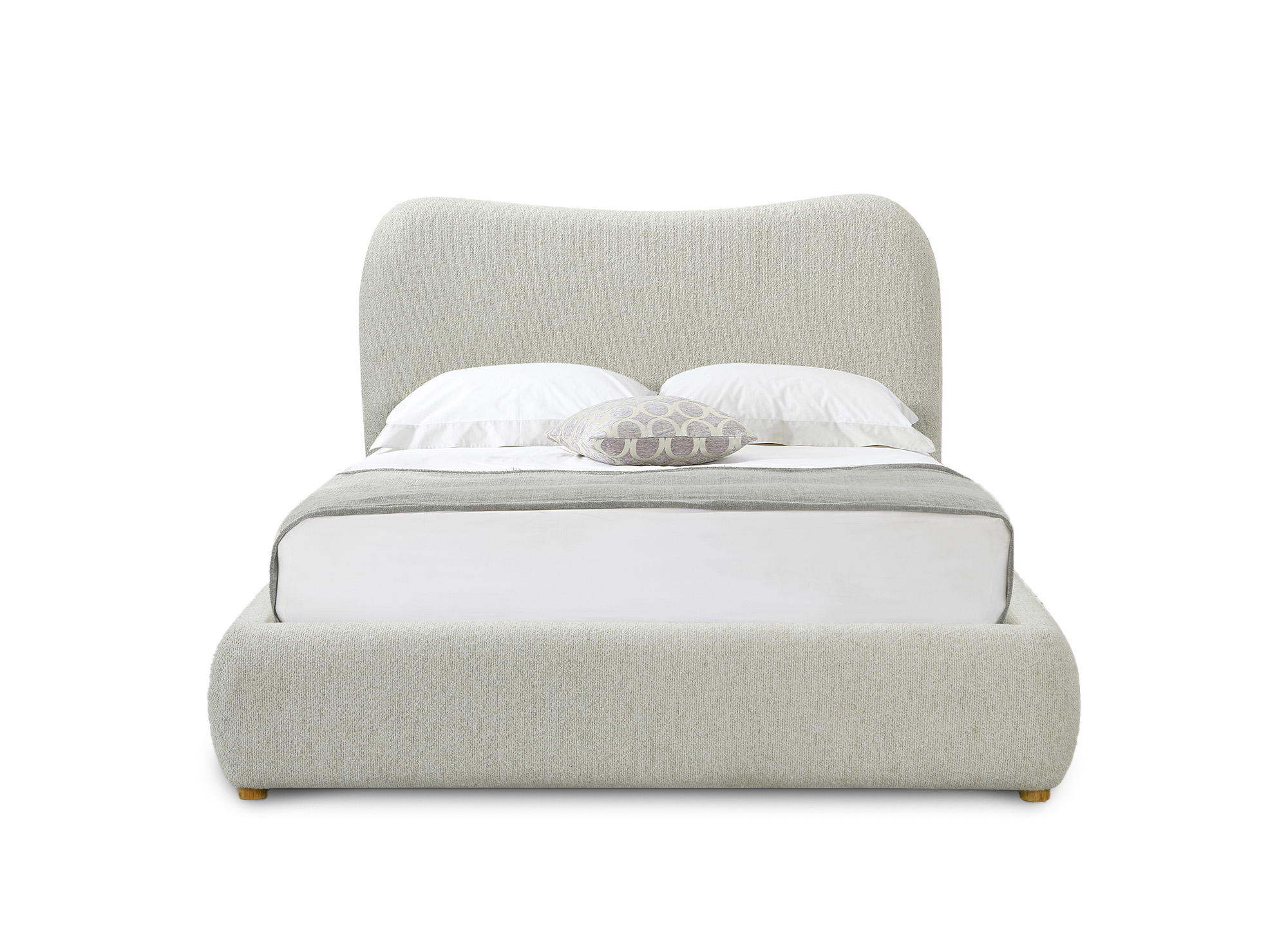 Lit double effet peau de mouton blanc écru PAMELA 180 x 200 cm