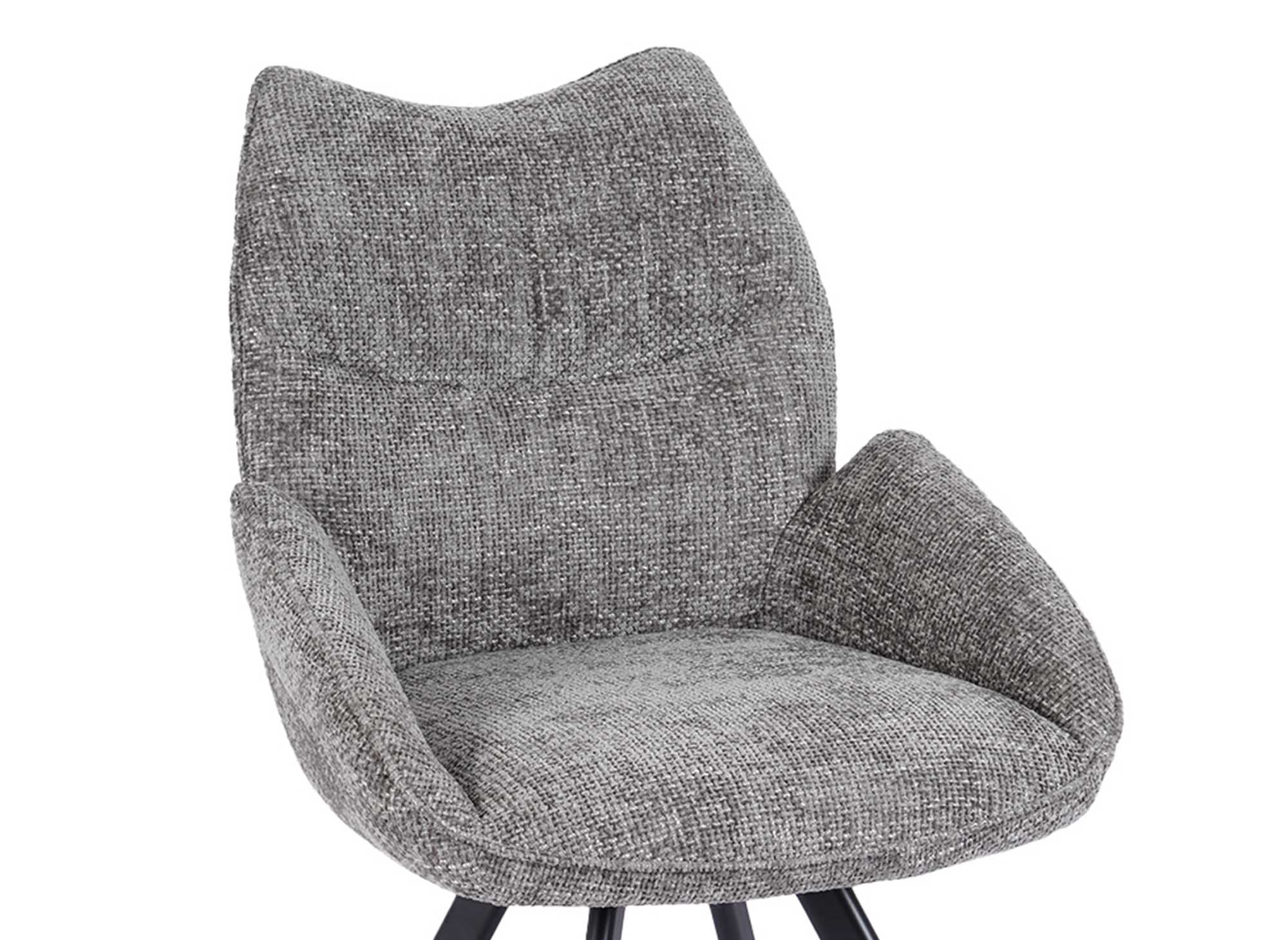 Chaise pivotante avec accoudoirs en tissu gris TALIA