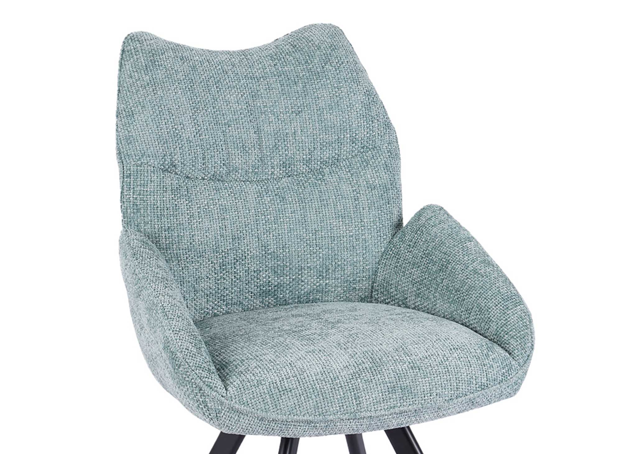 Chaise pivotante avec accoudoirs en tissu vert d'eau TALIA