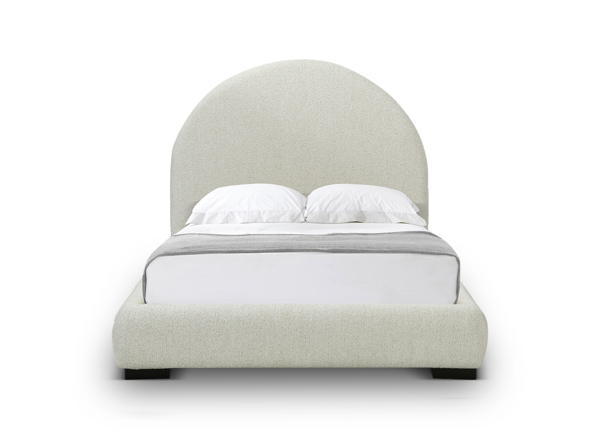 Lit double effet peau de mouton blanc écru NAMY 140 x 190 cm