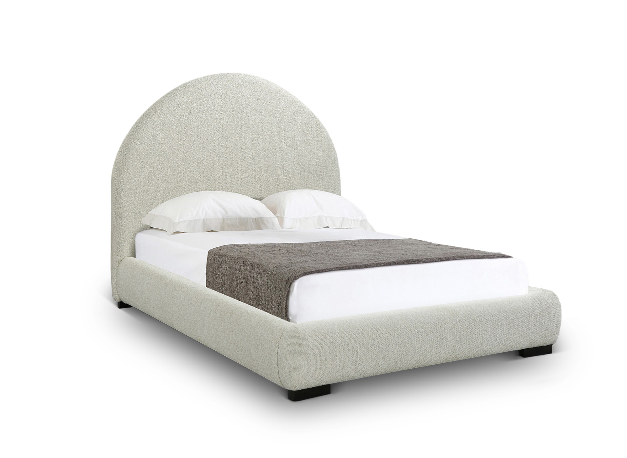 Lit double effet peau de mouton blanc écru NAMY 140 x 190 cm