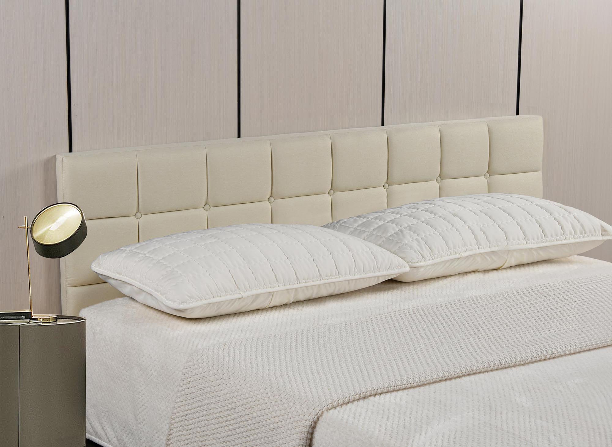 Tête de lit en tissu beige design 180 cm ALVERA