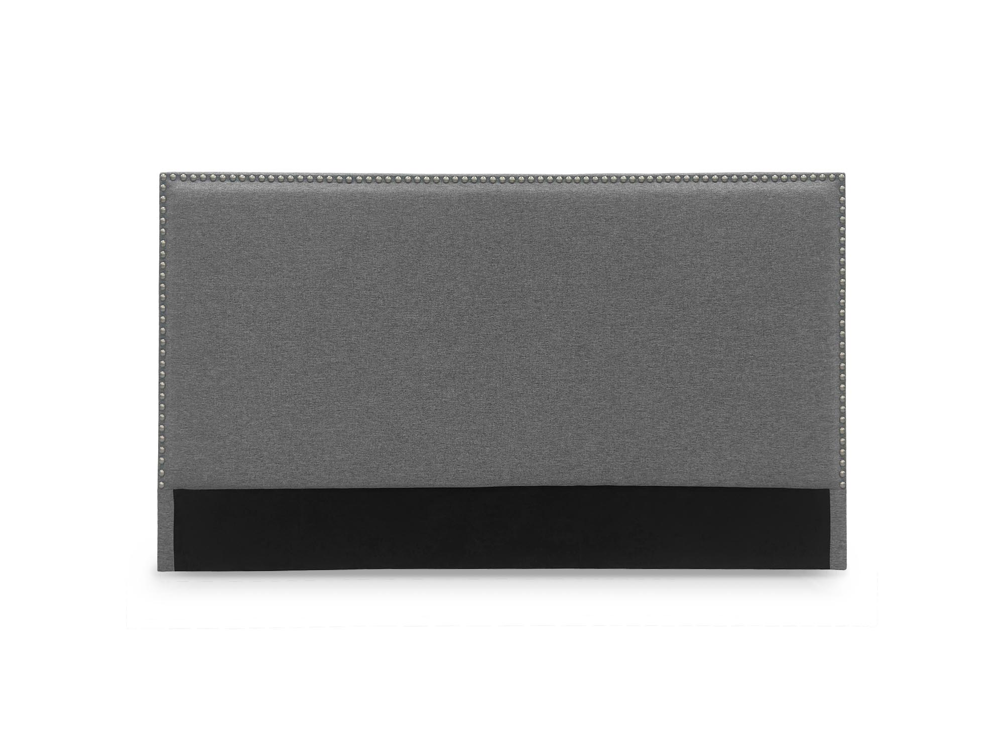 Tête de lit  cloutée en tissu lin gris 140 cm LINDA