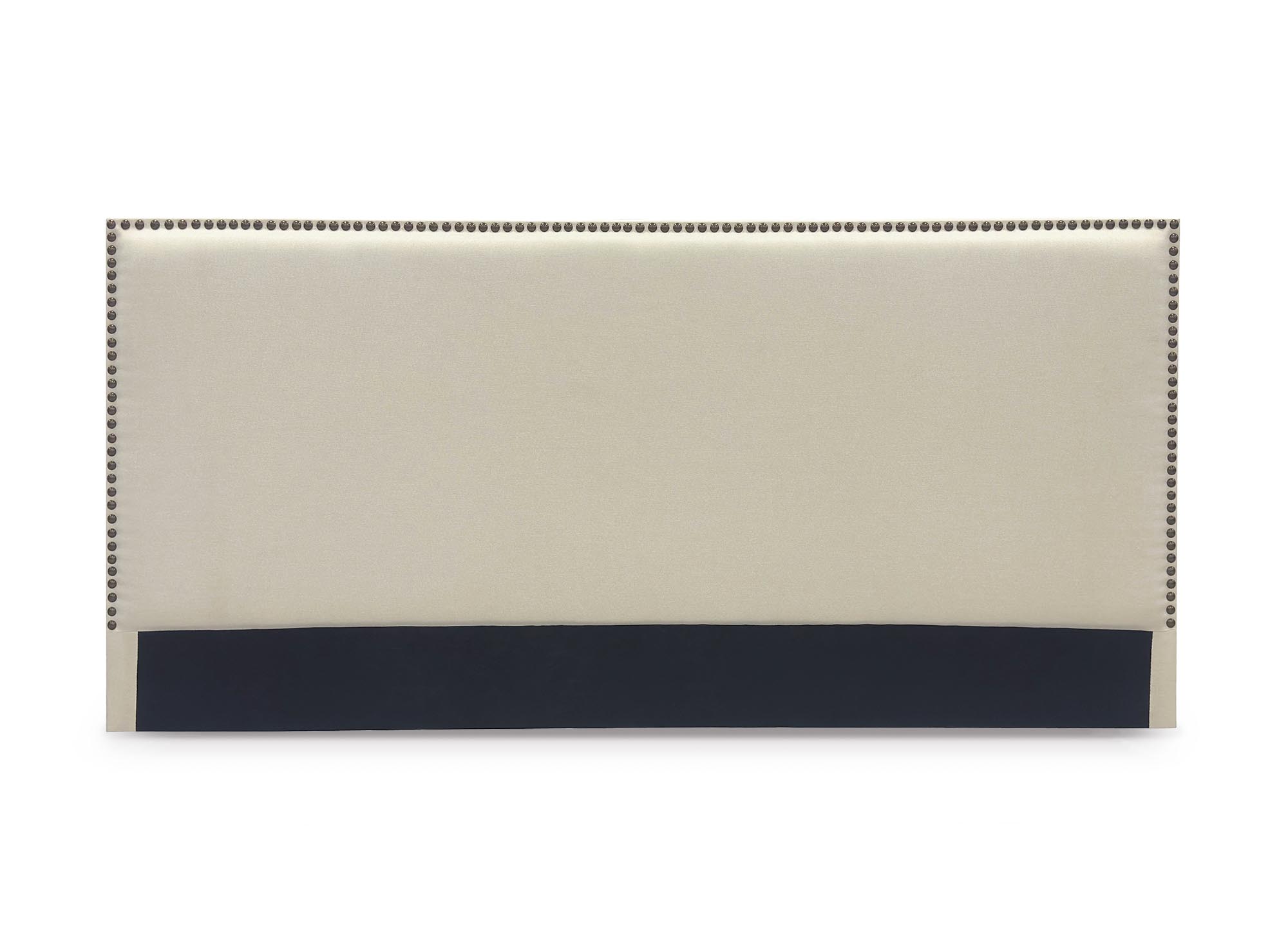 Tête de lit cloutée en tissu lin beige 180 cm LINDA