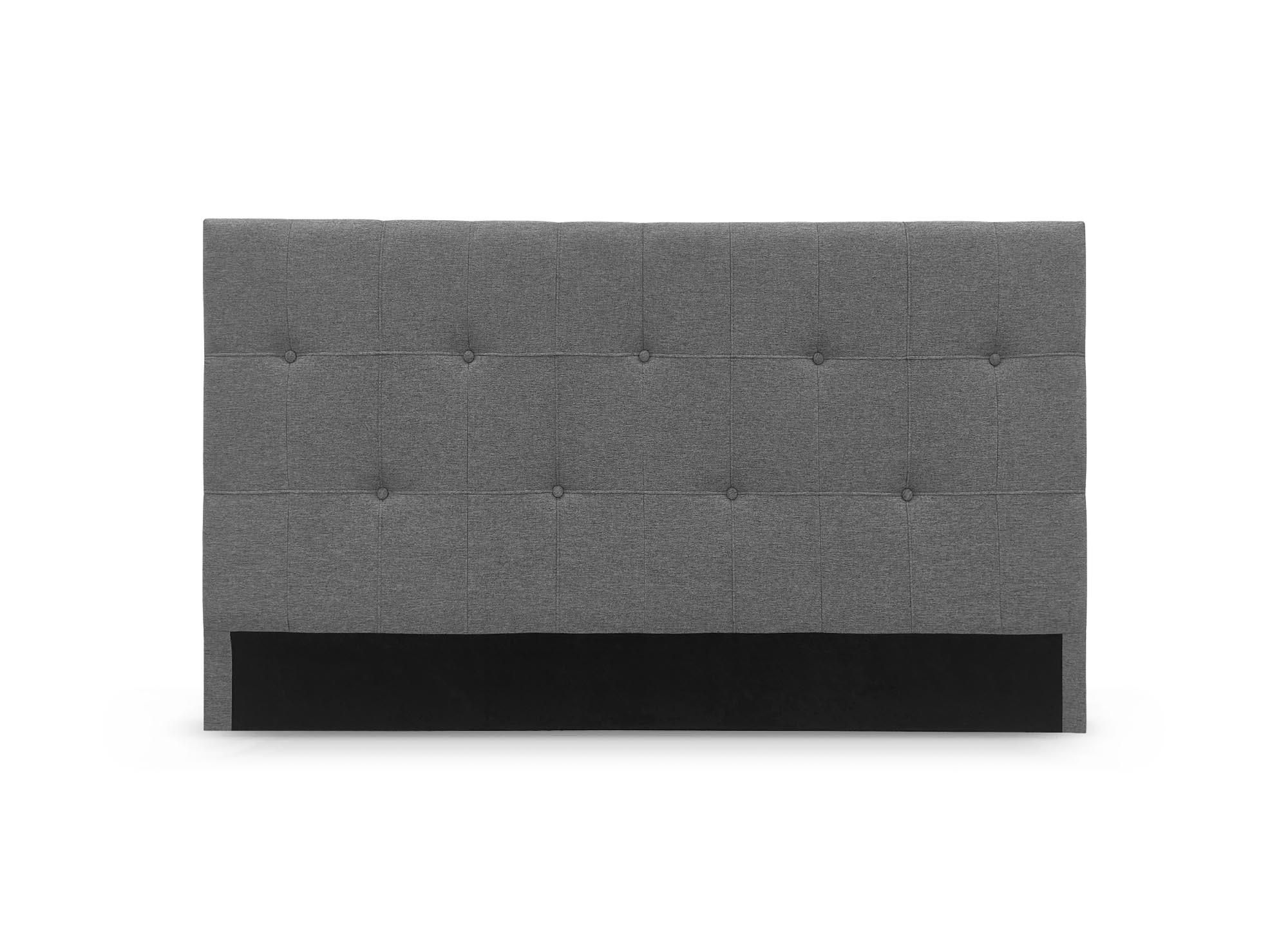 Tête de lit capitonnée en tissu gris 140 cm DOMICE