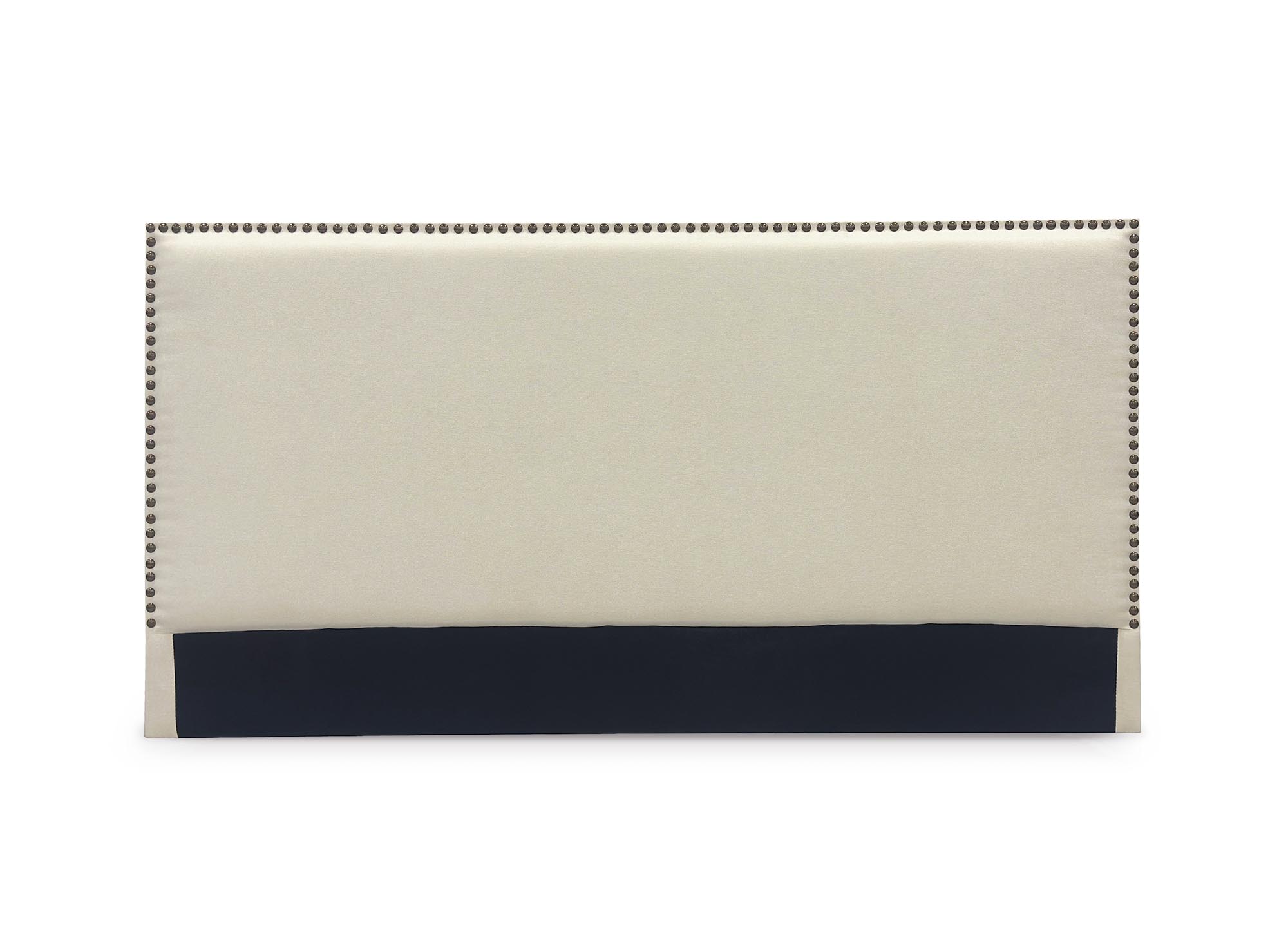 Tête de lit cloutée en tissu lin beige 160 cm LINDA