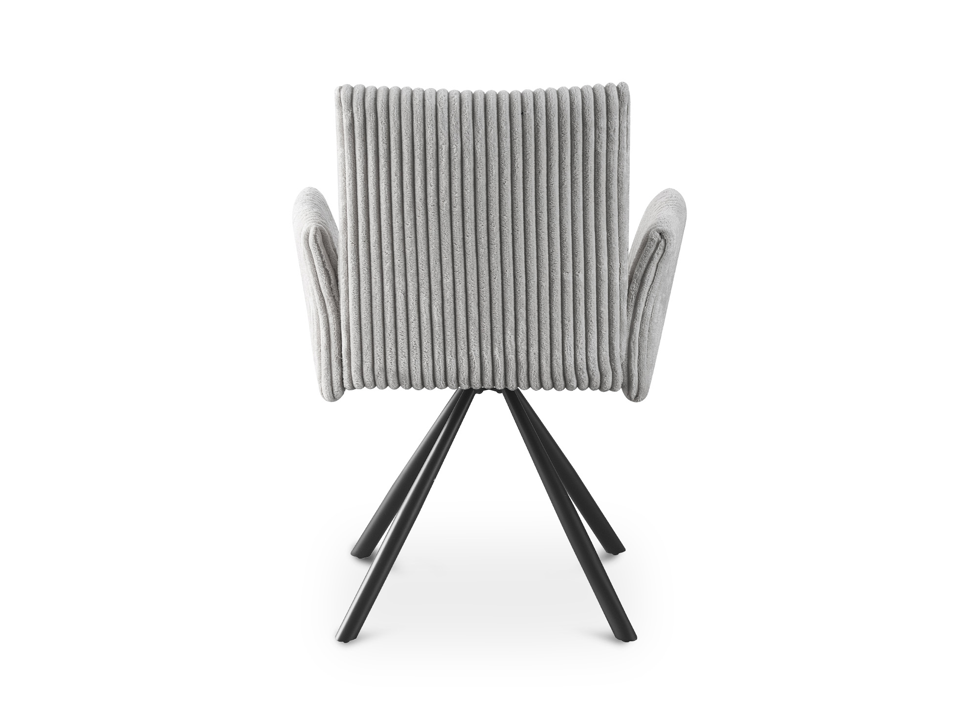 Lot de 2 chaises pivotantes en velours gros côtelé gris HOLLY