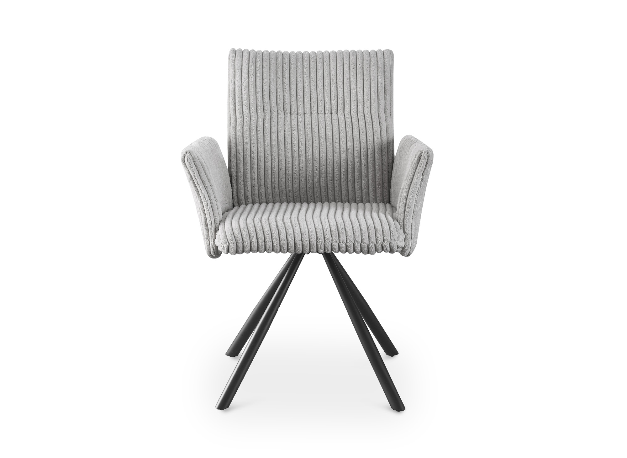 Lot de 2 chaises pivotantes en velours gros côtelé gris HOLLY