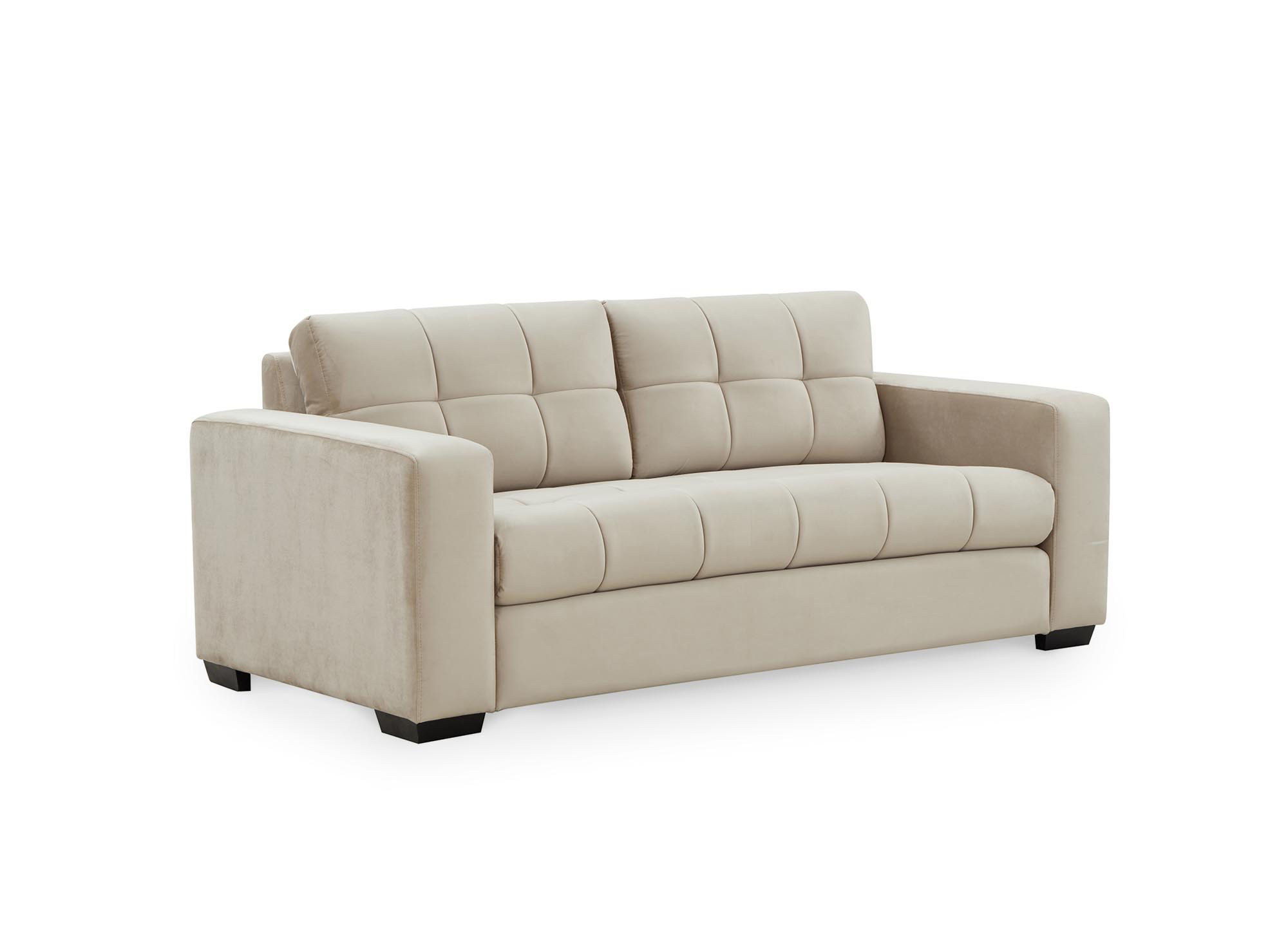 Canapé 2 places en velours beige COSMO