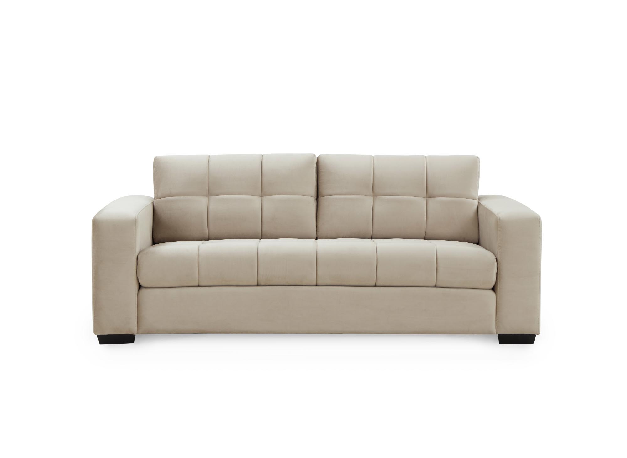 Canapé 2 places en velours beige COSMO