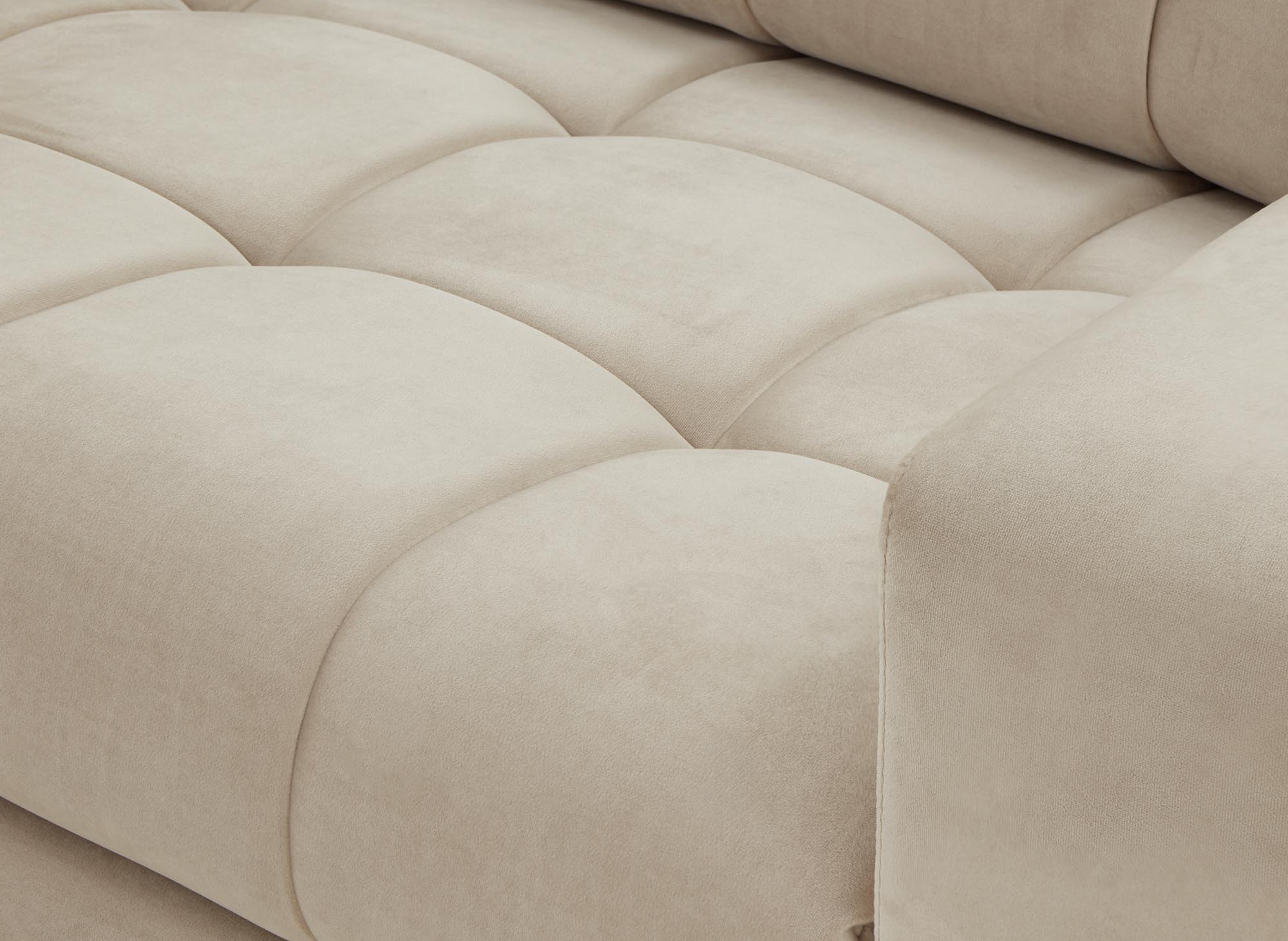 Canapé 3 places en velours beige COSMO