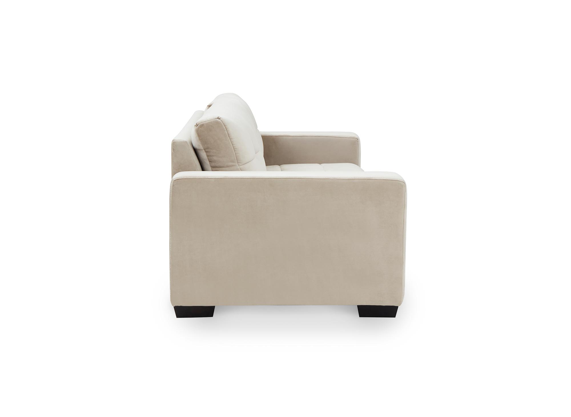 Canapé 3 places en velours beige COSMO