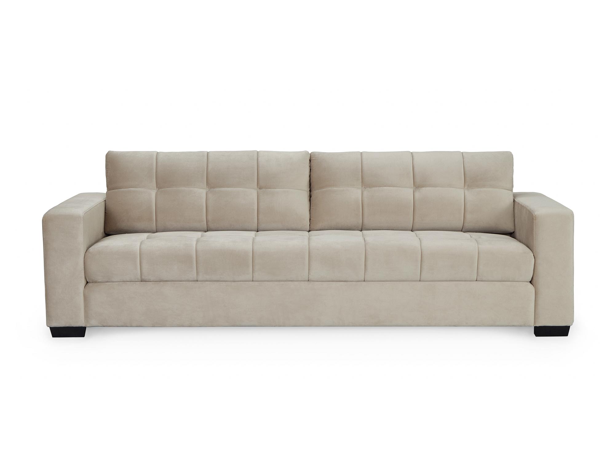 Canapé 3 places en velours beige COSMO