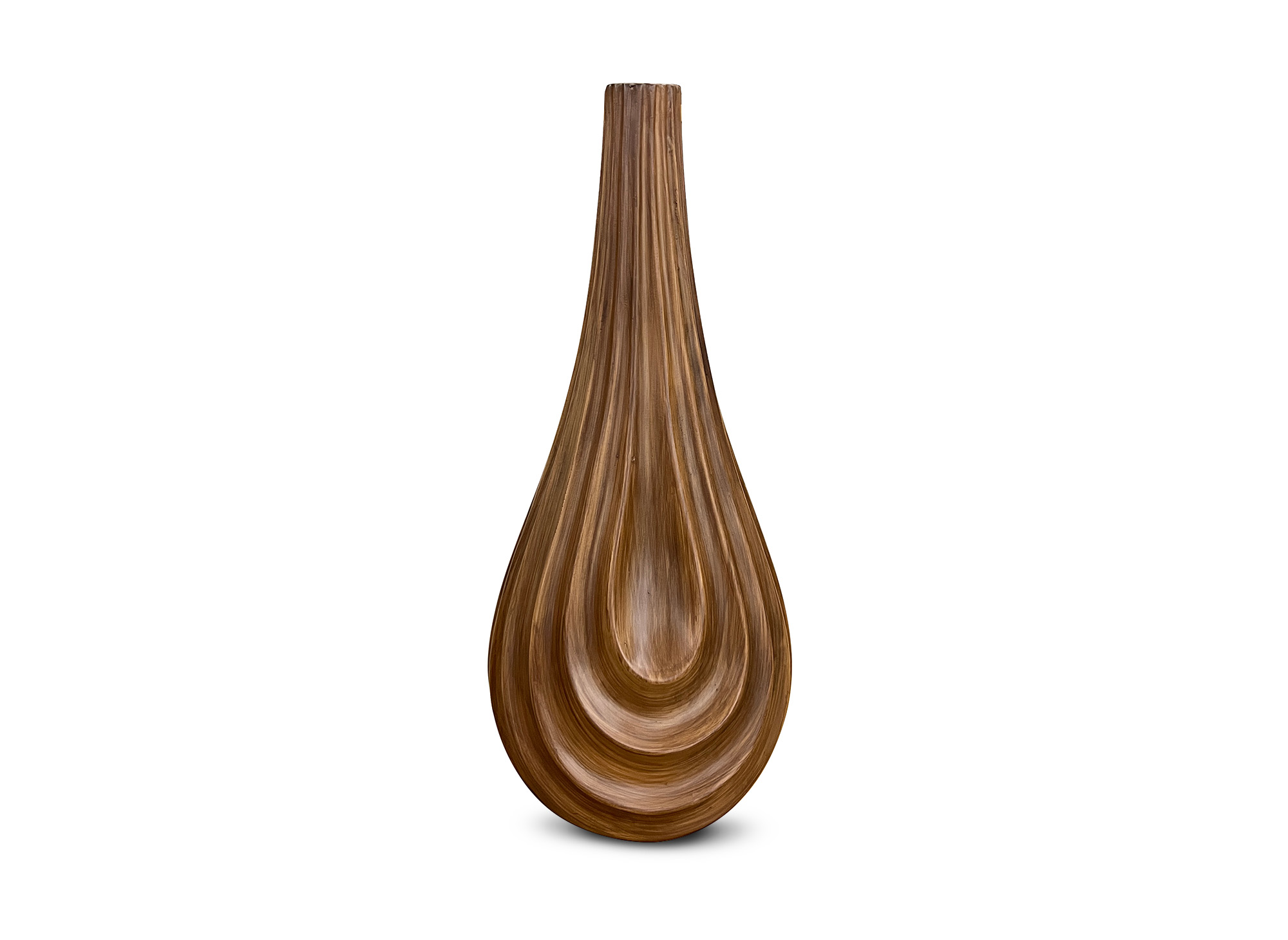 Vase goutte en polyrésine imitation bois H38 cm DERYA
