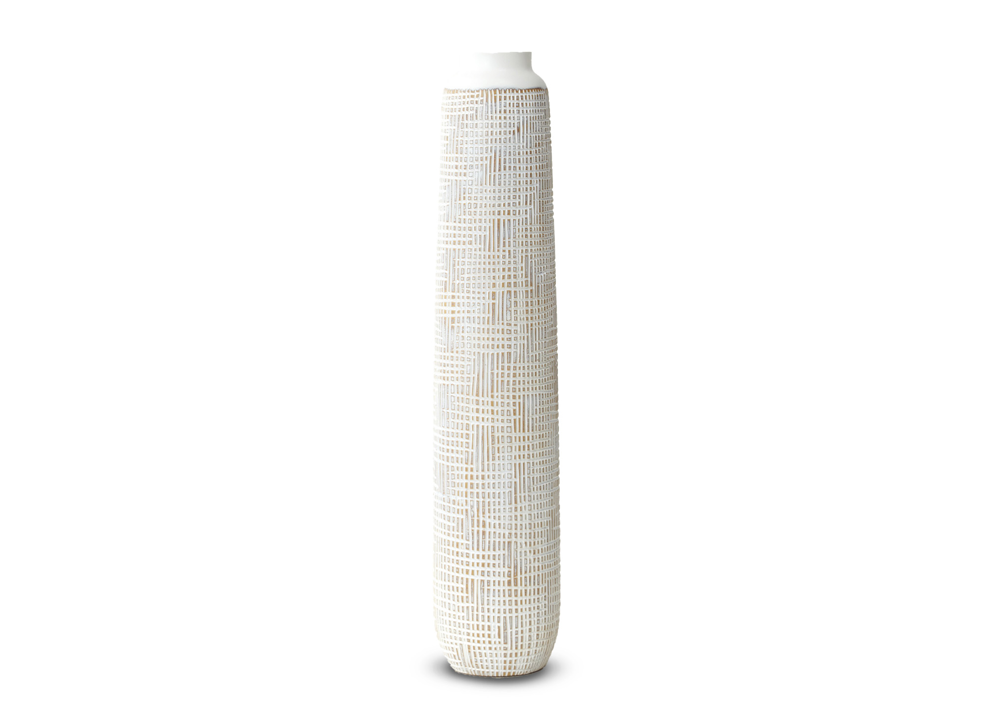 Vase totem en polyrésine blanc H75 cm YONI
