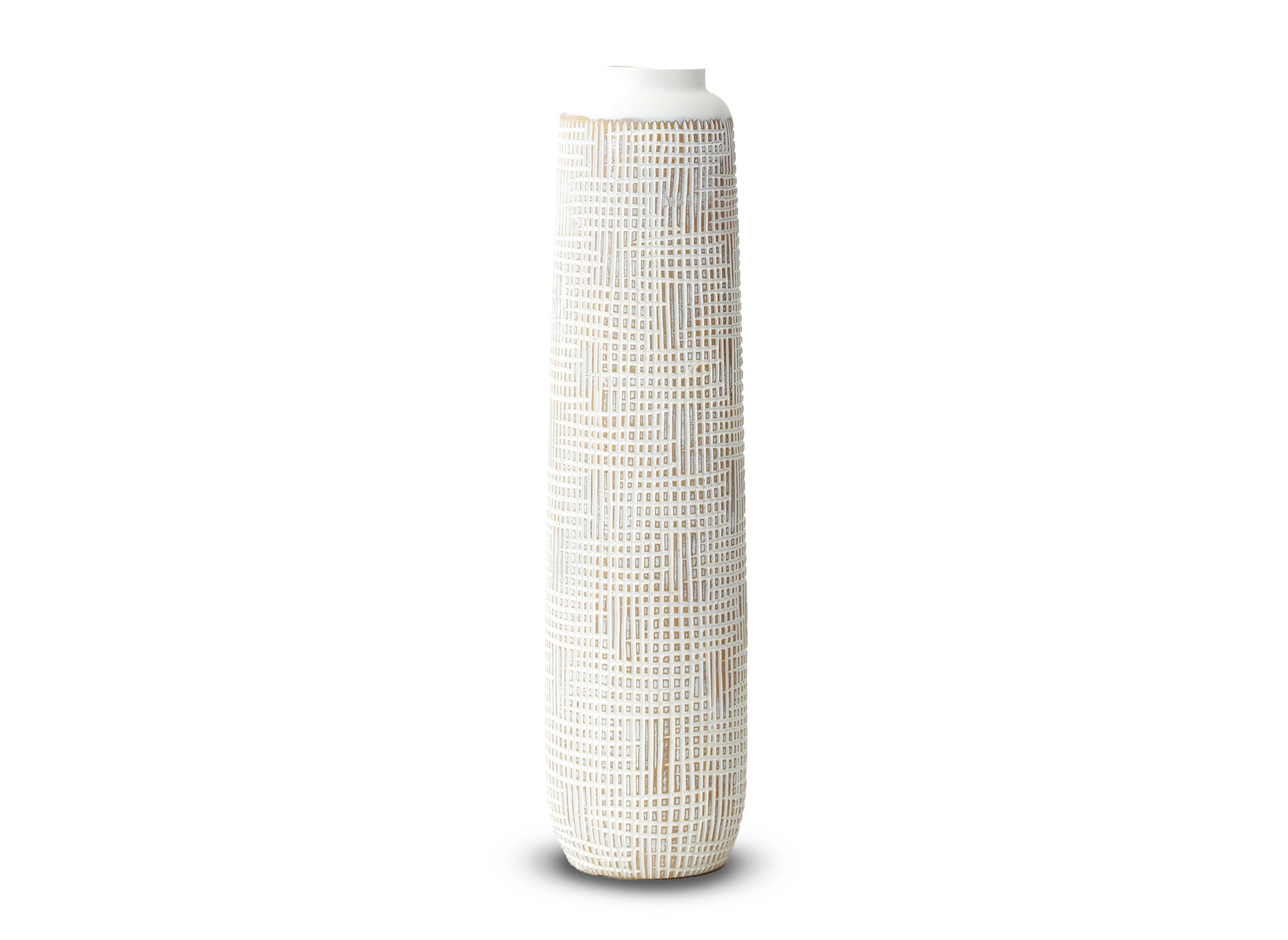 Vase totem en polyrésine blanc H60 cm YONI