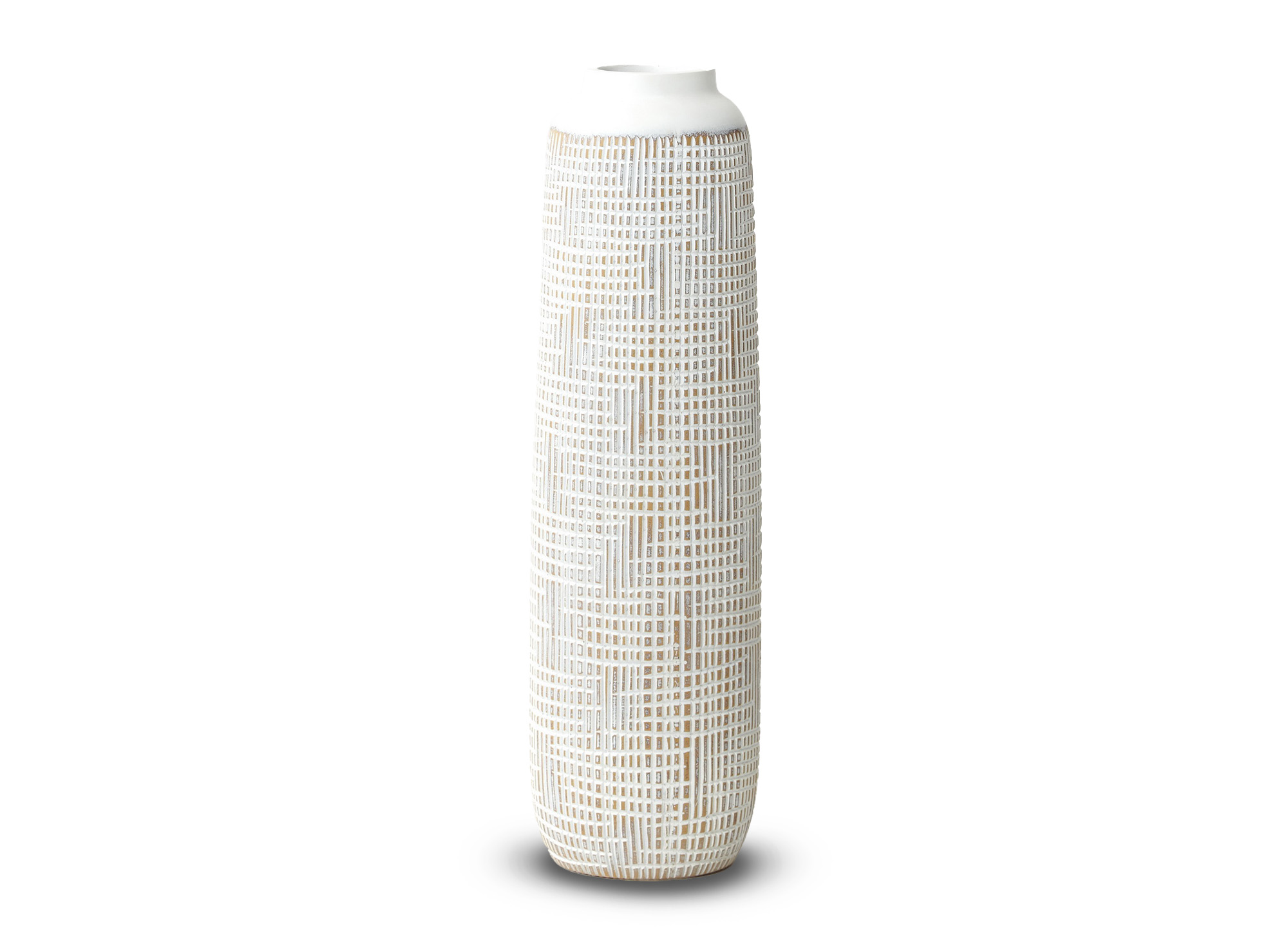 Vase totem en polyrésine blanc H50 cm YONI