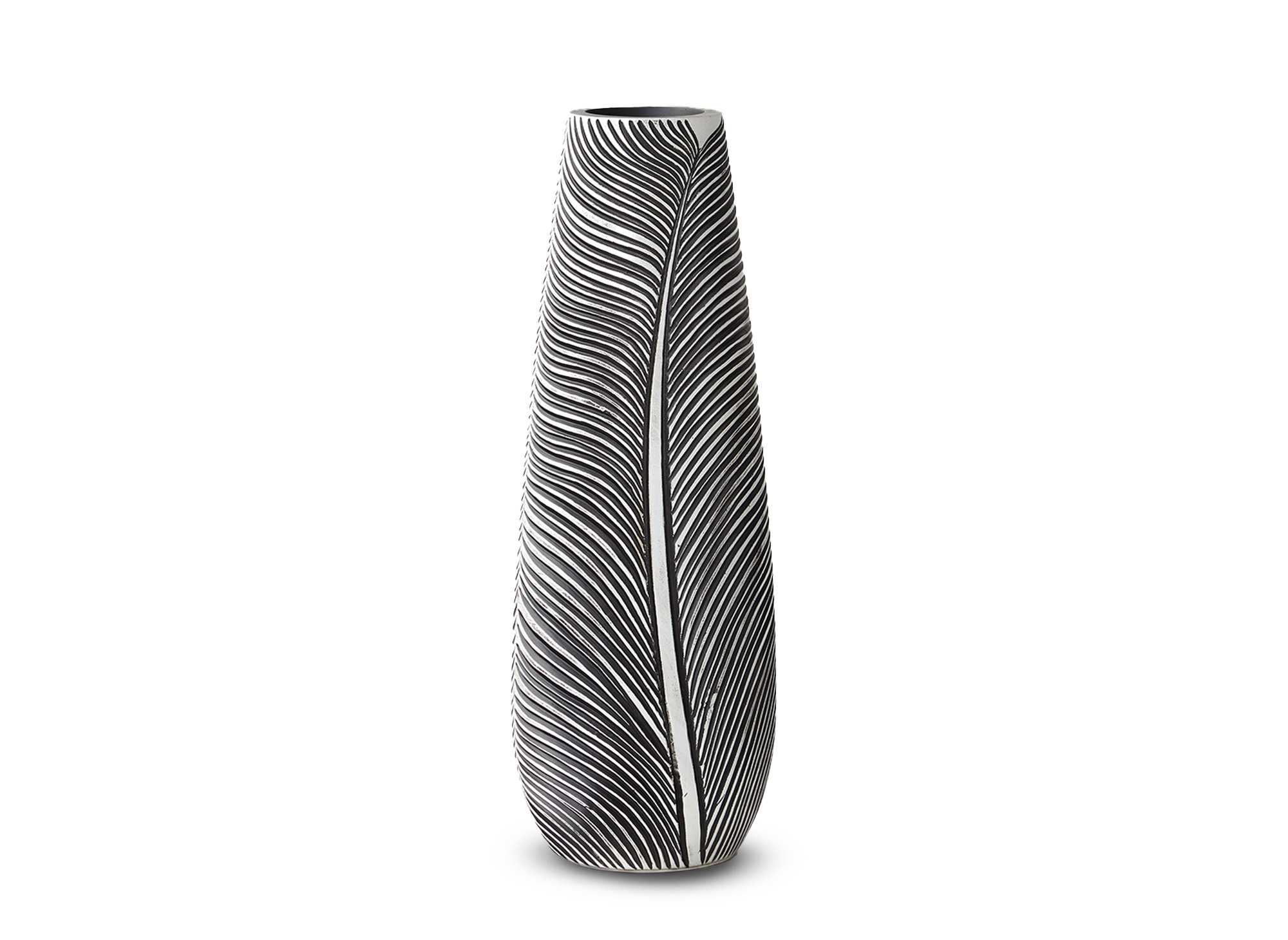 Vase en résine noir et blanc H46 cm EBENE