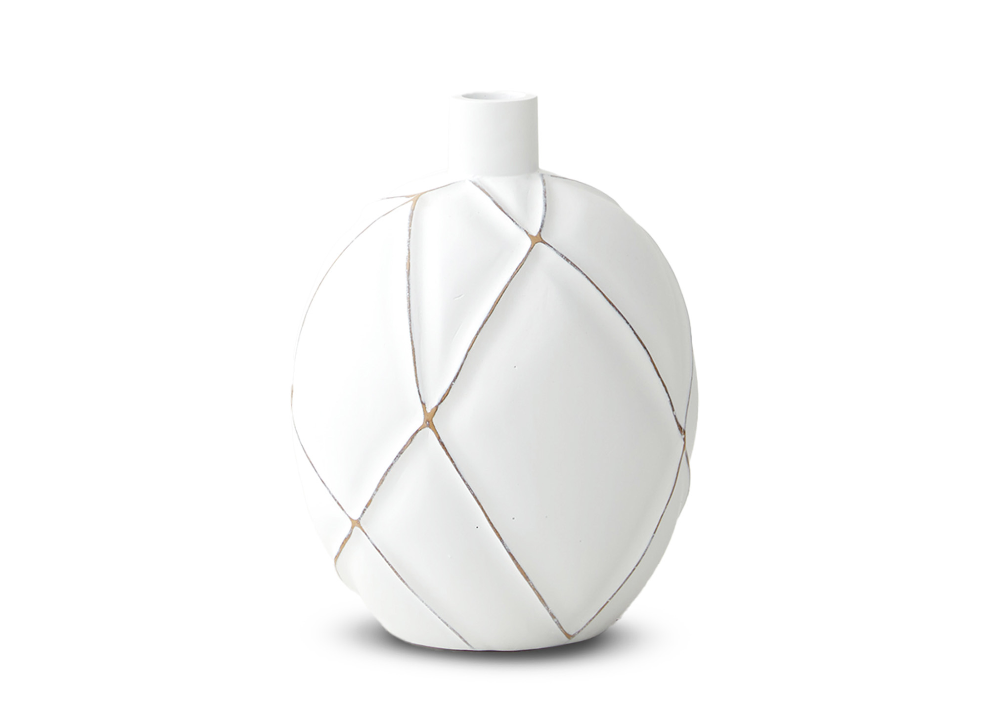 Vase boule en polyrésine blanc H25 cm LUNA