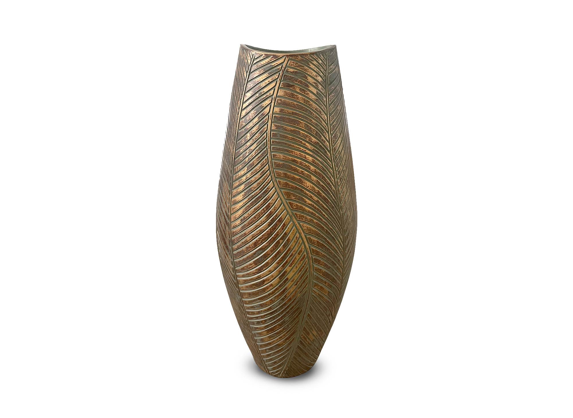 Vase en polyrésine vert et doré H54 cm ZAHARA