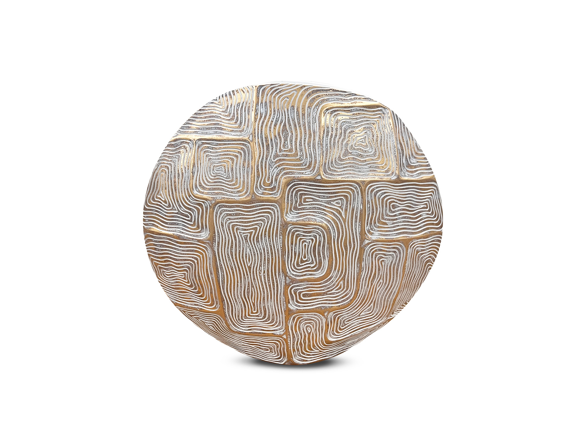 Vase rond en résine blanc et doré H34 cm ARBORA